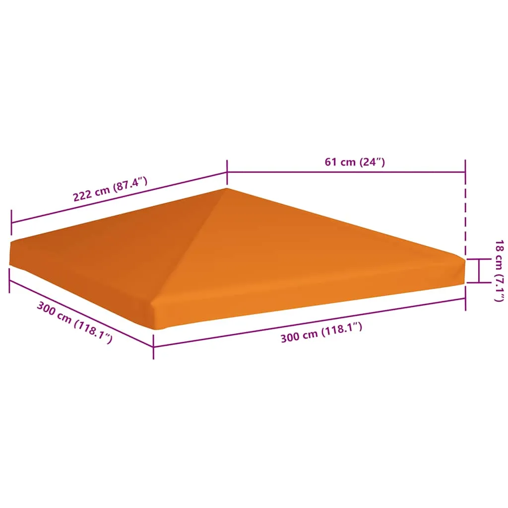 Pavillon-Ersatzdach 3 x 3 m in Orange, wasserbeständig mit PVC-Beschichtung