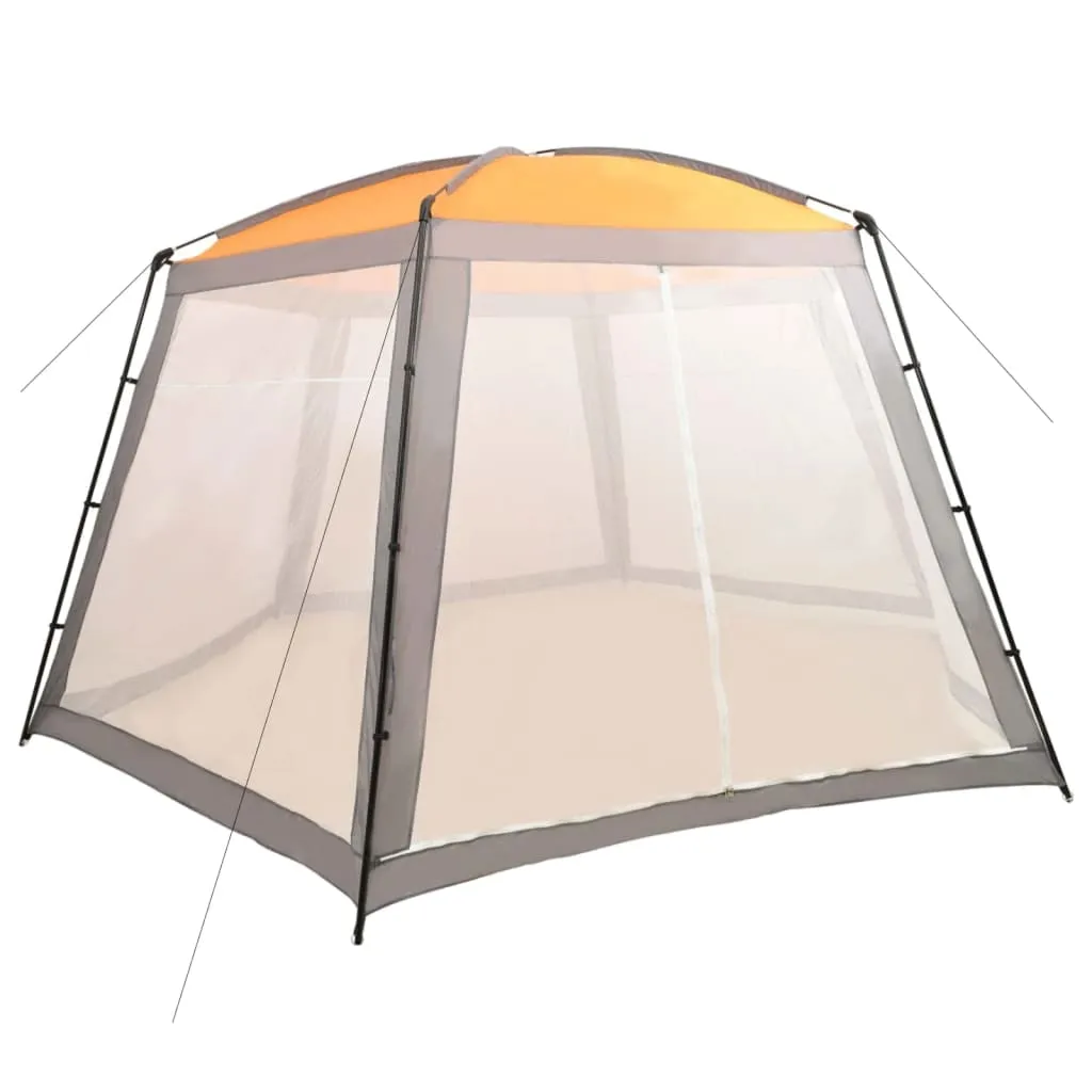 Pool-Pavillon Grau 590 x 520 x 250 cm mit UV-beständigem Polyester