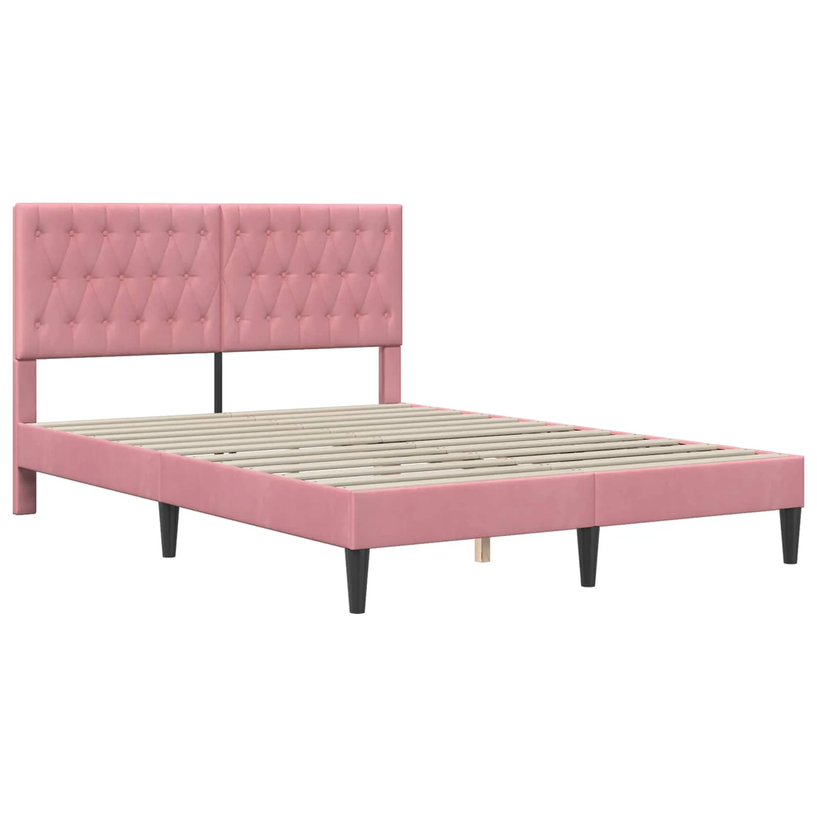 Bettgestell mit Matratze 140 x 200 cm Rosa