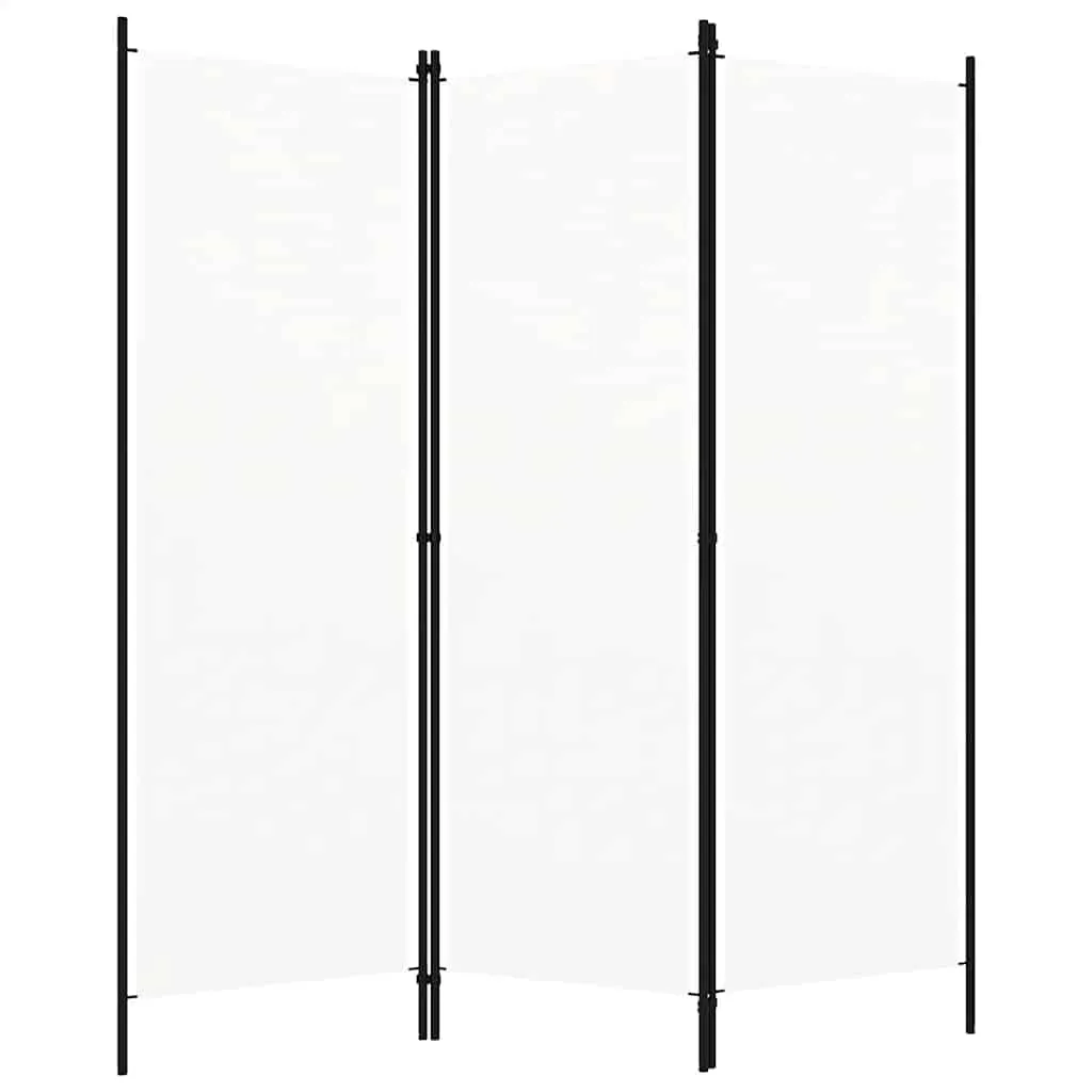 3-teiliger weißer Raumteiler 150x180 cm mit Stoffschirm
