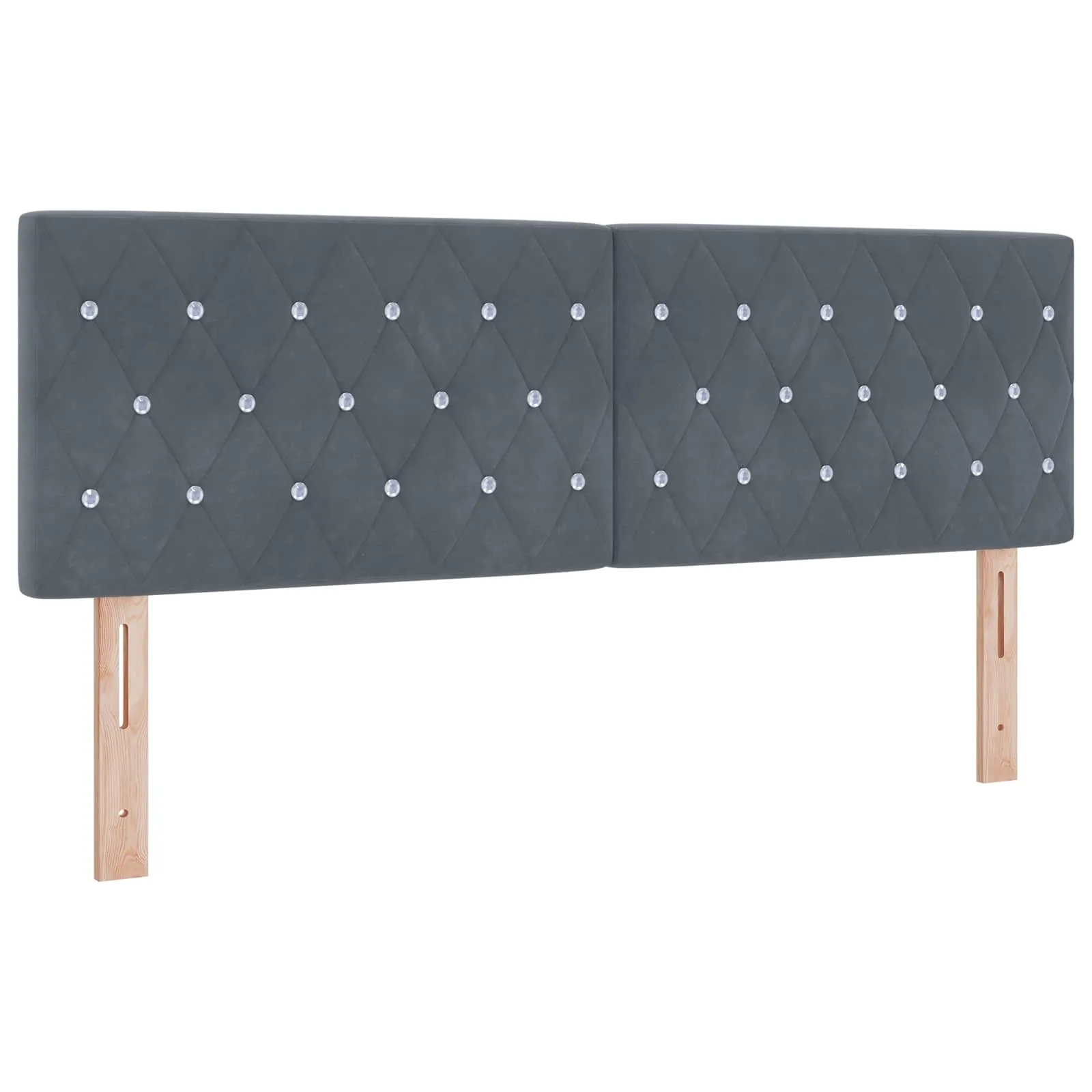 Boxspringbett Samt Dunkelgrau 140x200 cm mit verstellbarem Kopfteil