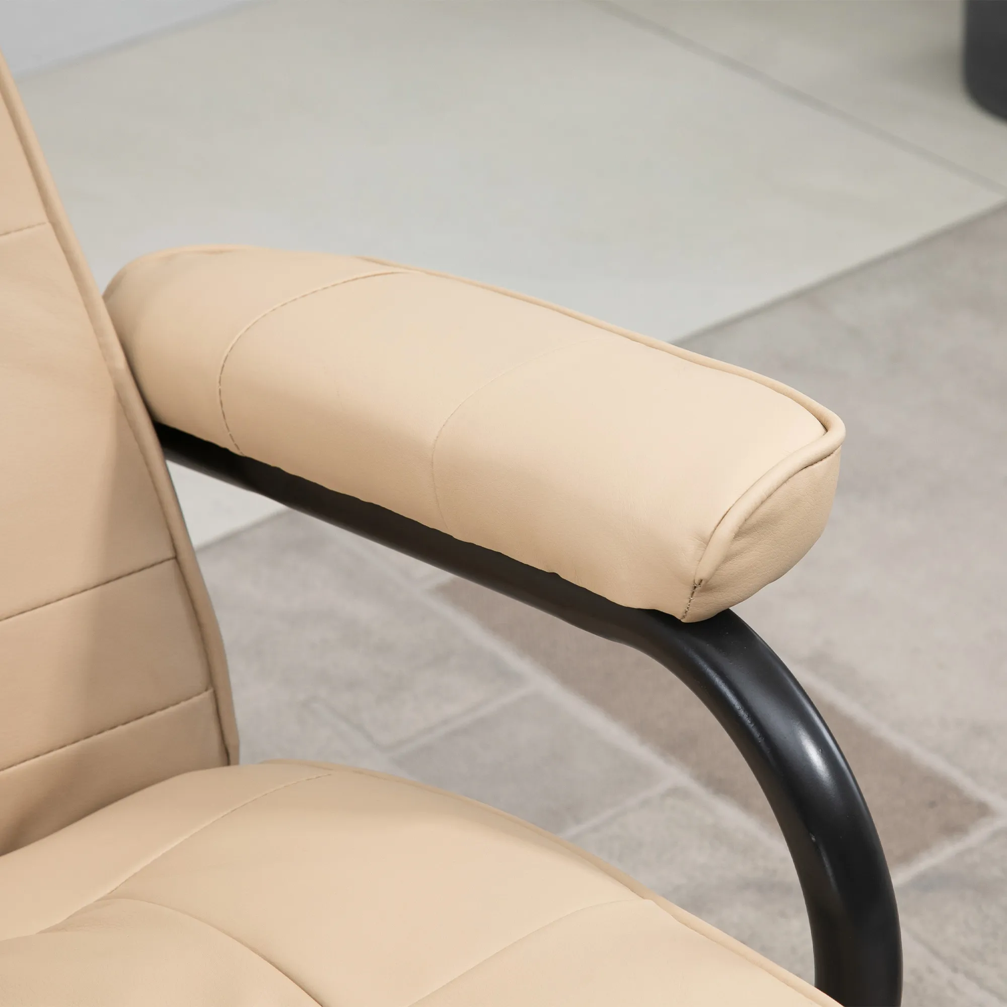 Relaxsessel mit Hocker 77x84x95 cm Creme