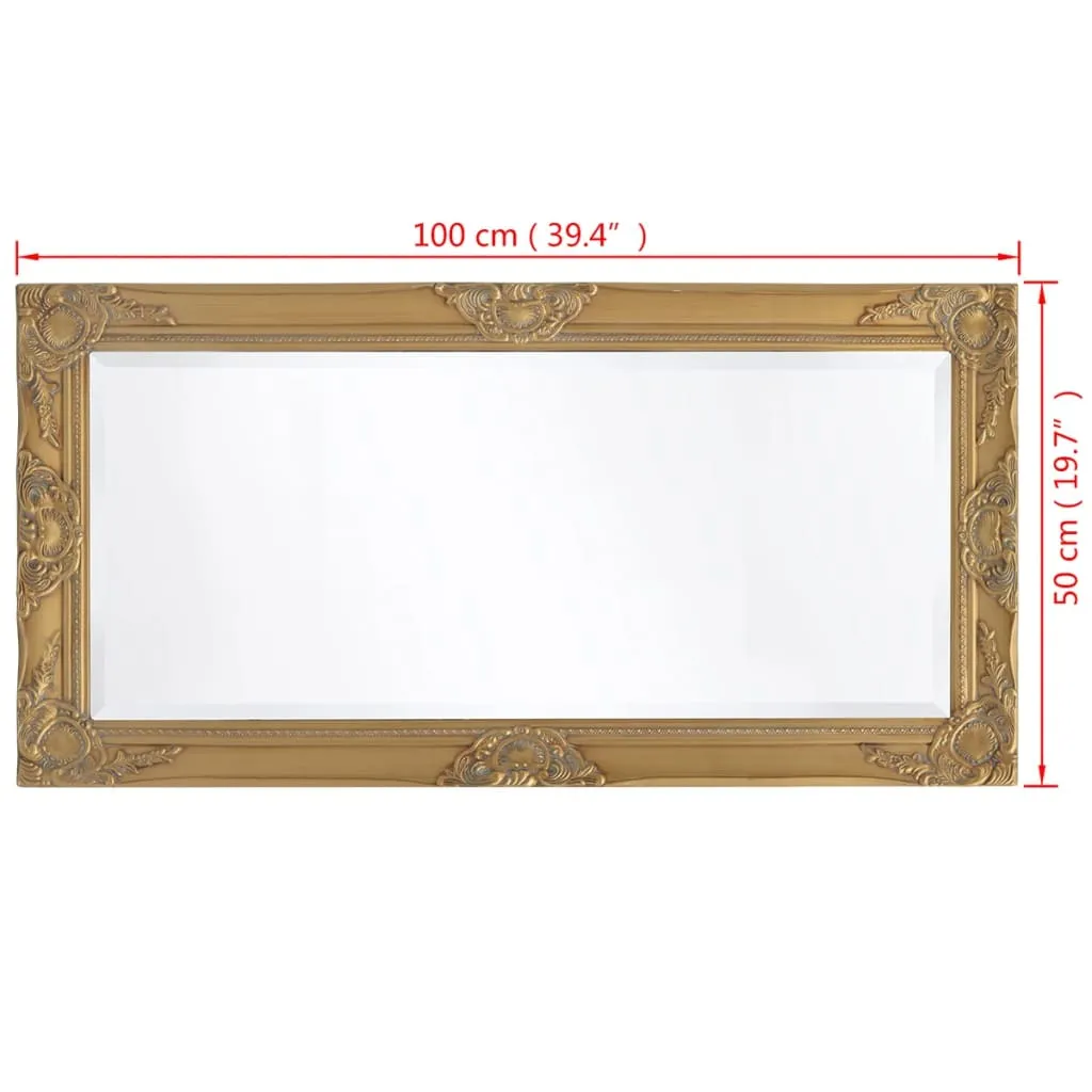 Barock-Wandspiegel 100 x 50 cm in Golden mit Holzrahmen
