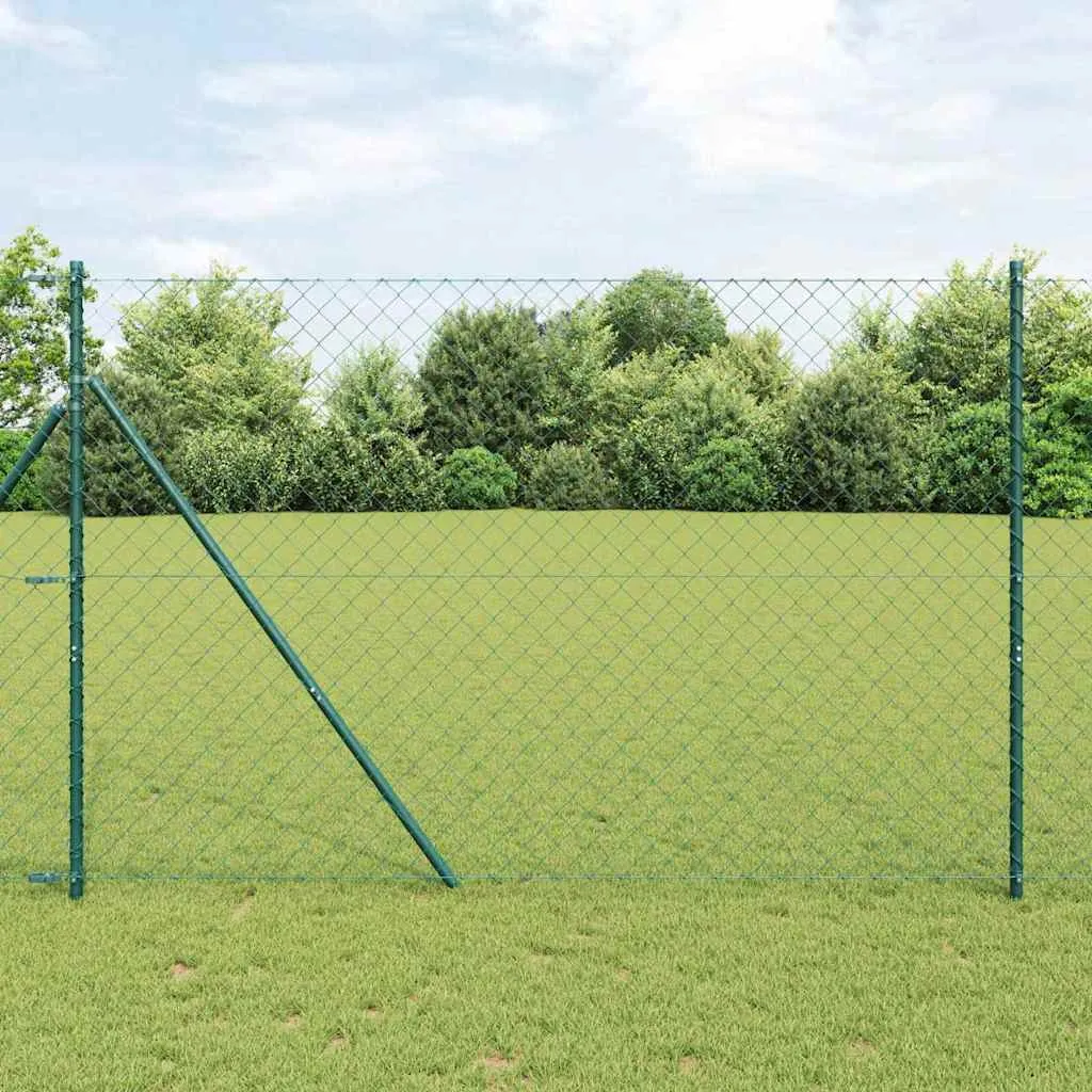 Zaunpfosten Set Grün 2500 x 3,2 x 160 cm aus Stahl