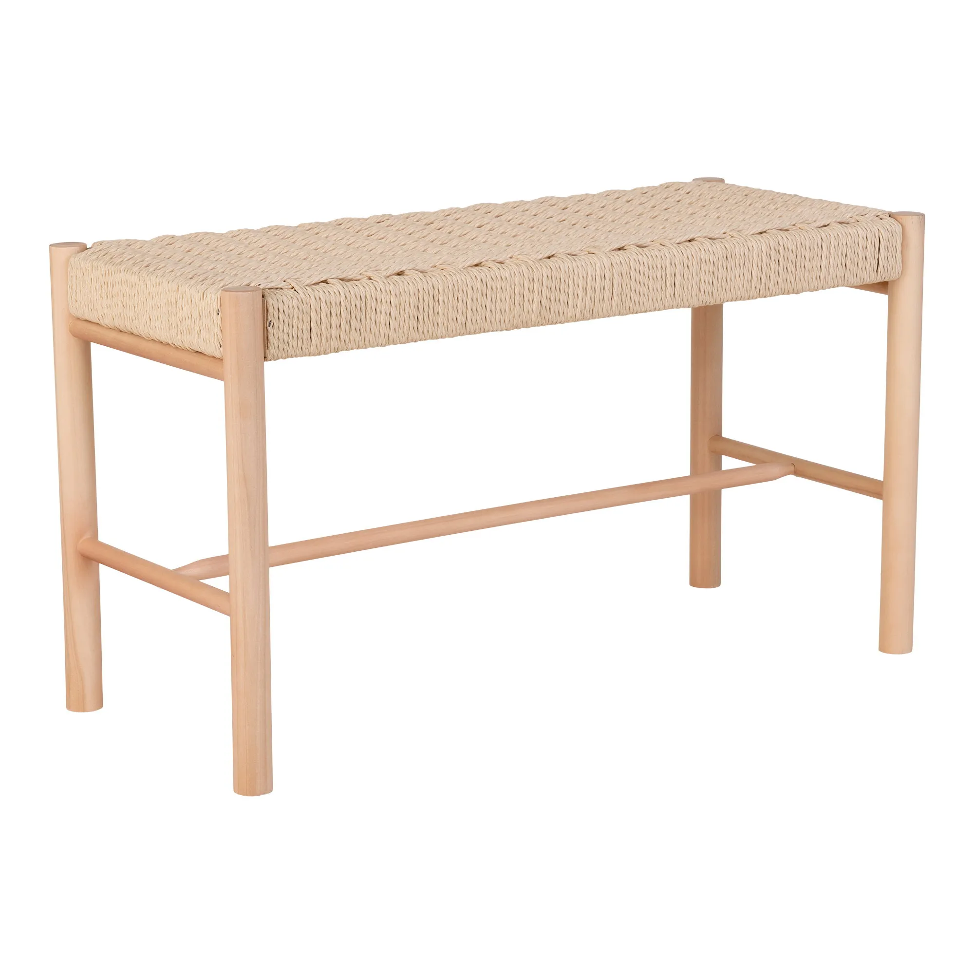 tinkaro Abano Bank mit Geflechtsitz 80x35x45 cm Natur