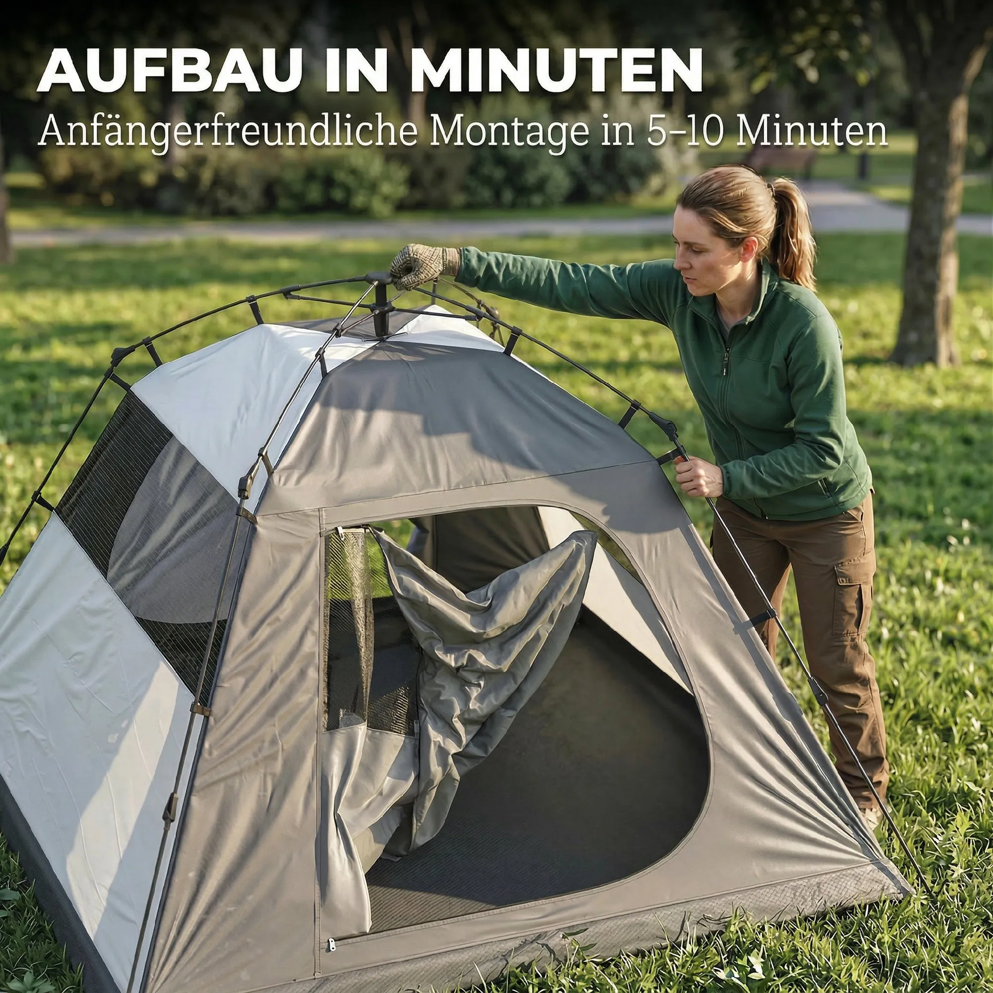 Kuppelzelt 2 Personen 210x210x150 cm Dunkelgrau-Rot