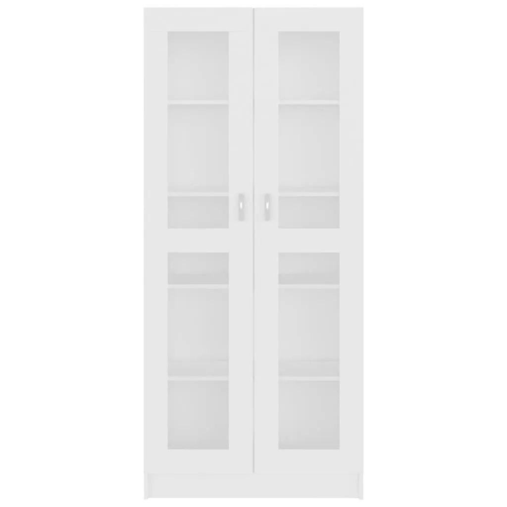 Vitrine mit 5 Fächern und 2 Türen 82,5x30,5x185 cm Weiß