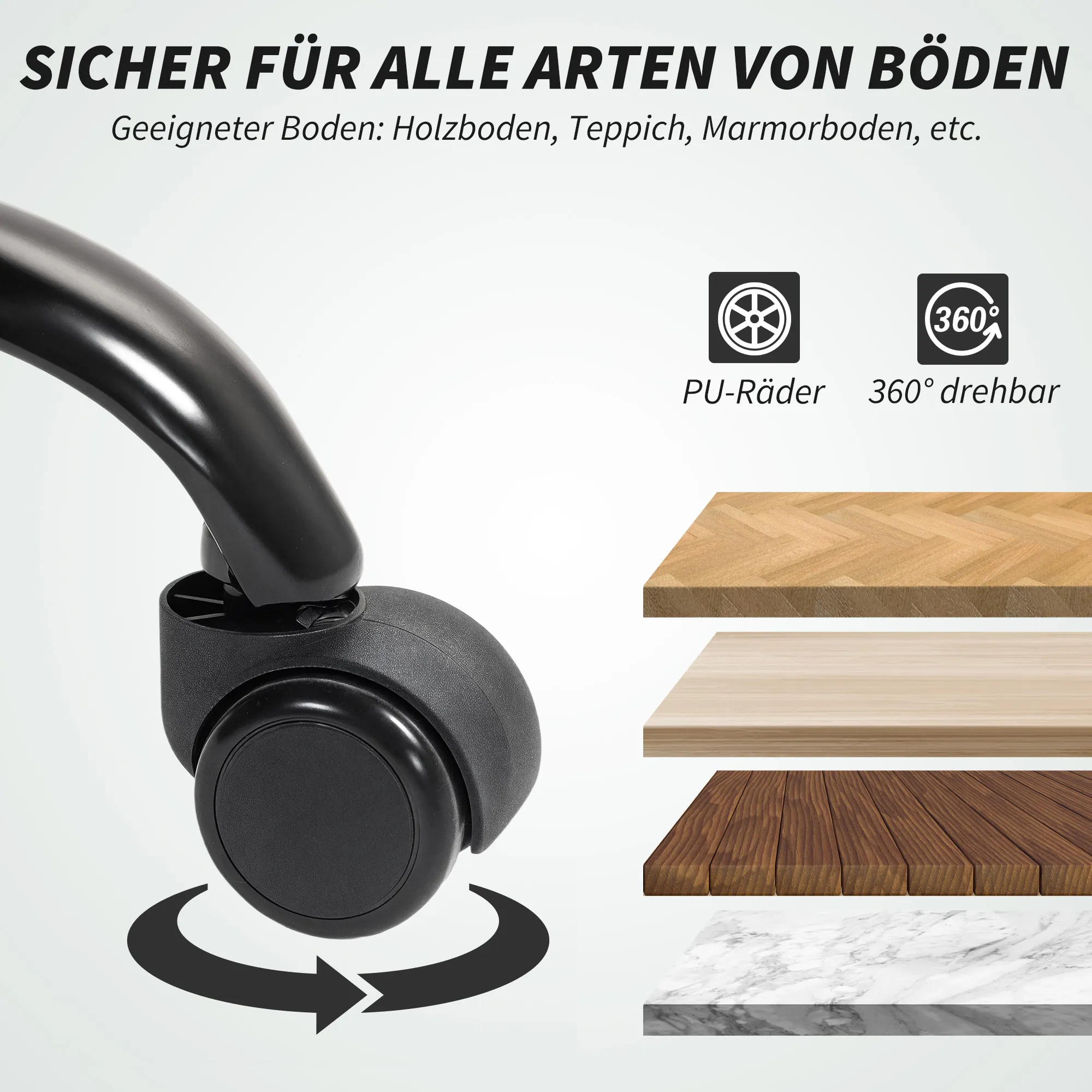 Bürostuhl mit Fußstütze 80B x 77T x 108-116H cm Kaffeebraun+Schwarz