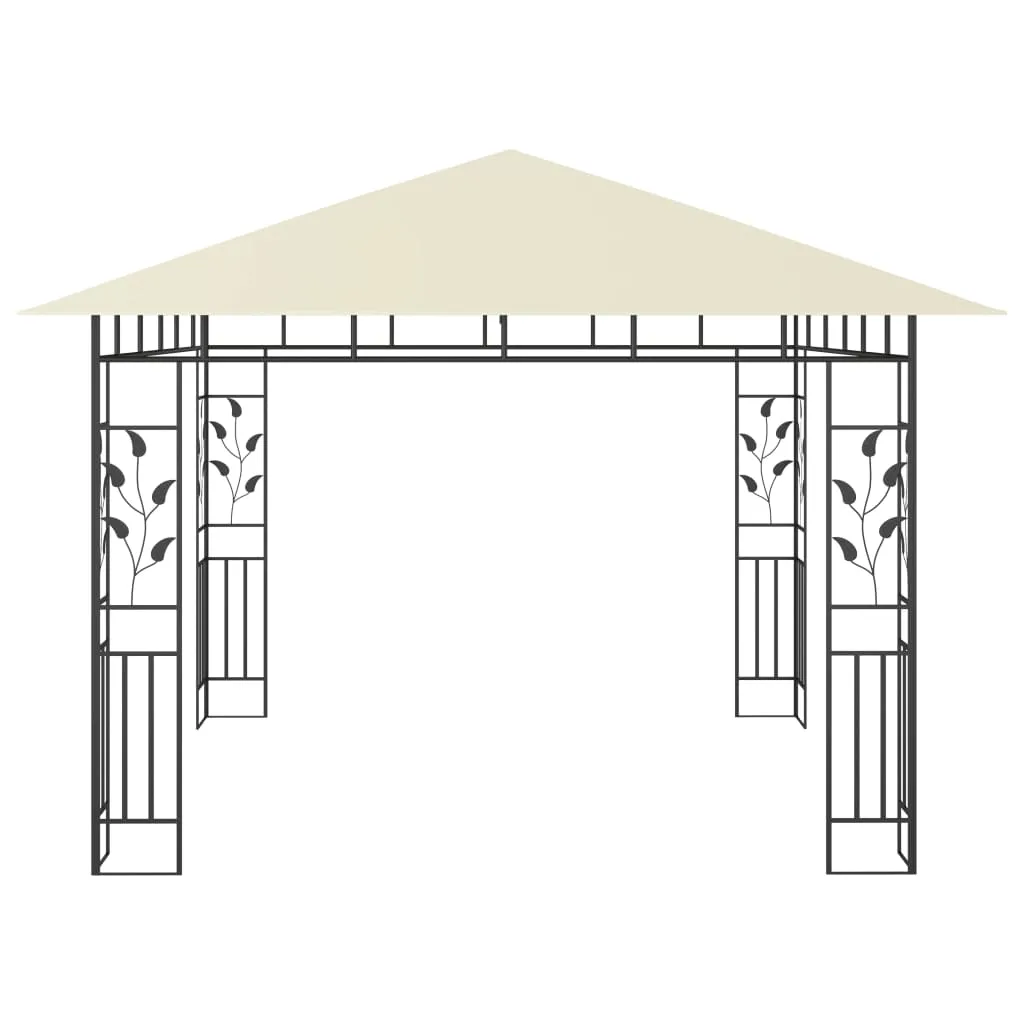 Pavillon 3x3x2,73 m Creme mit Metallrahmen und Stoffdach