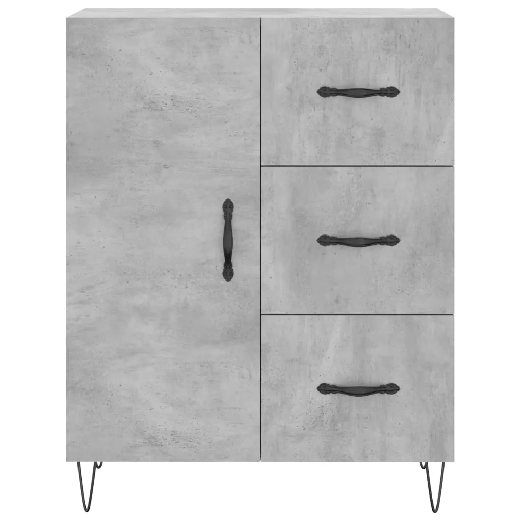 Elegantes Highboard 69,5 x 34 x 180 cm in Betongrau