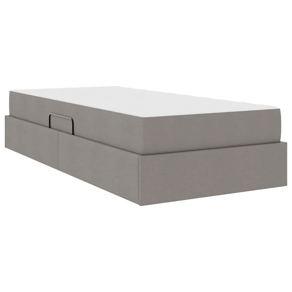 Aufbewahrungsbett mit Matratze 90 x 200 cm Taupe