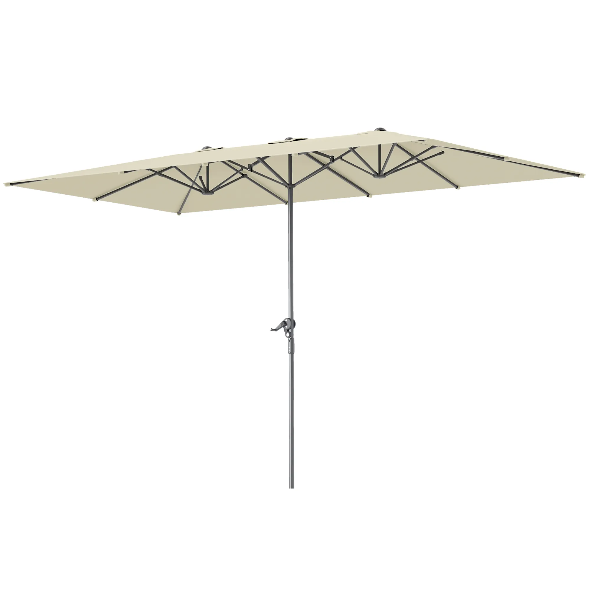 Doppelseitiger Doppelsonnenschirm 451x264 cm Cremeweiß+Dunkelgrau