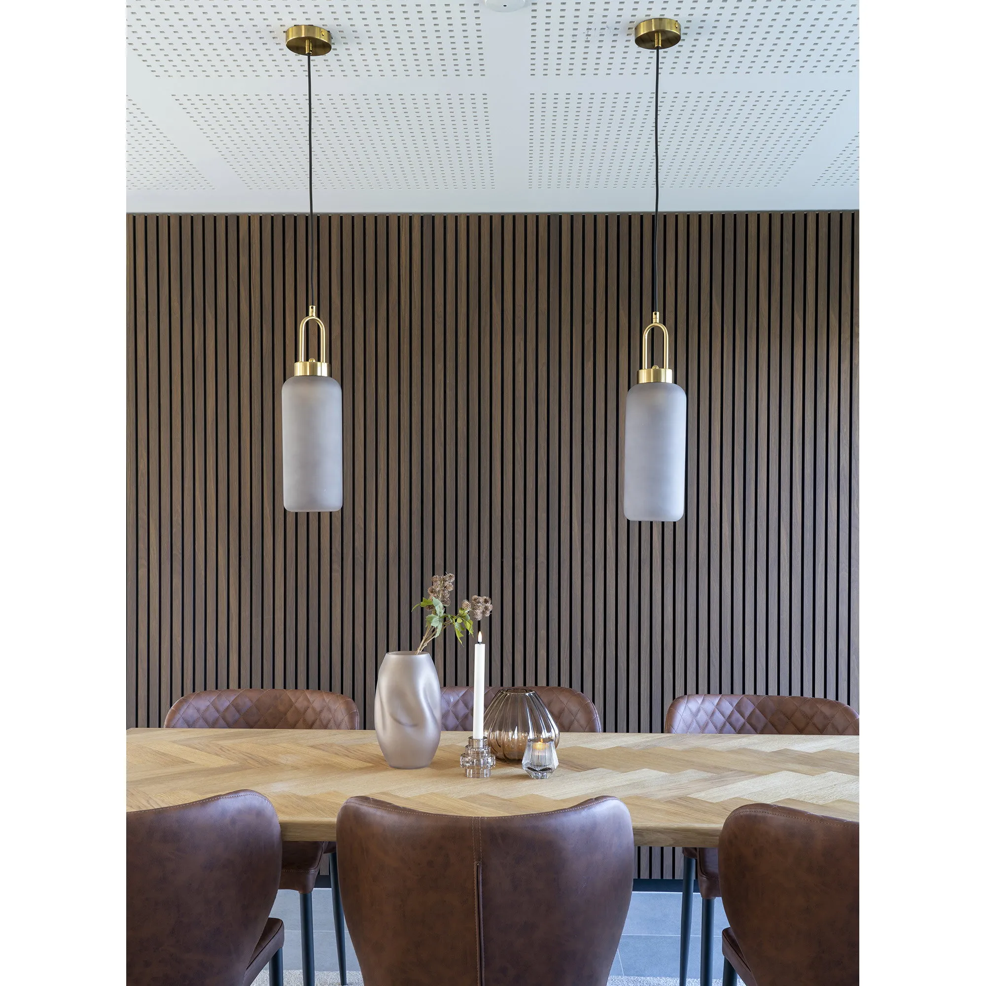 tinkaro Pendelleuchte Luton Glas, Stahl Messing