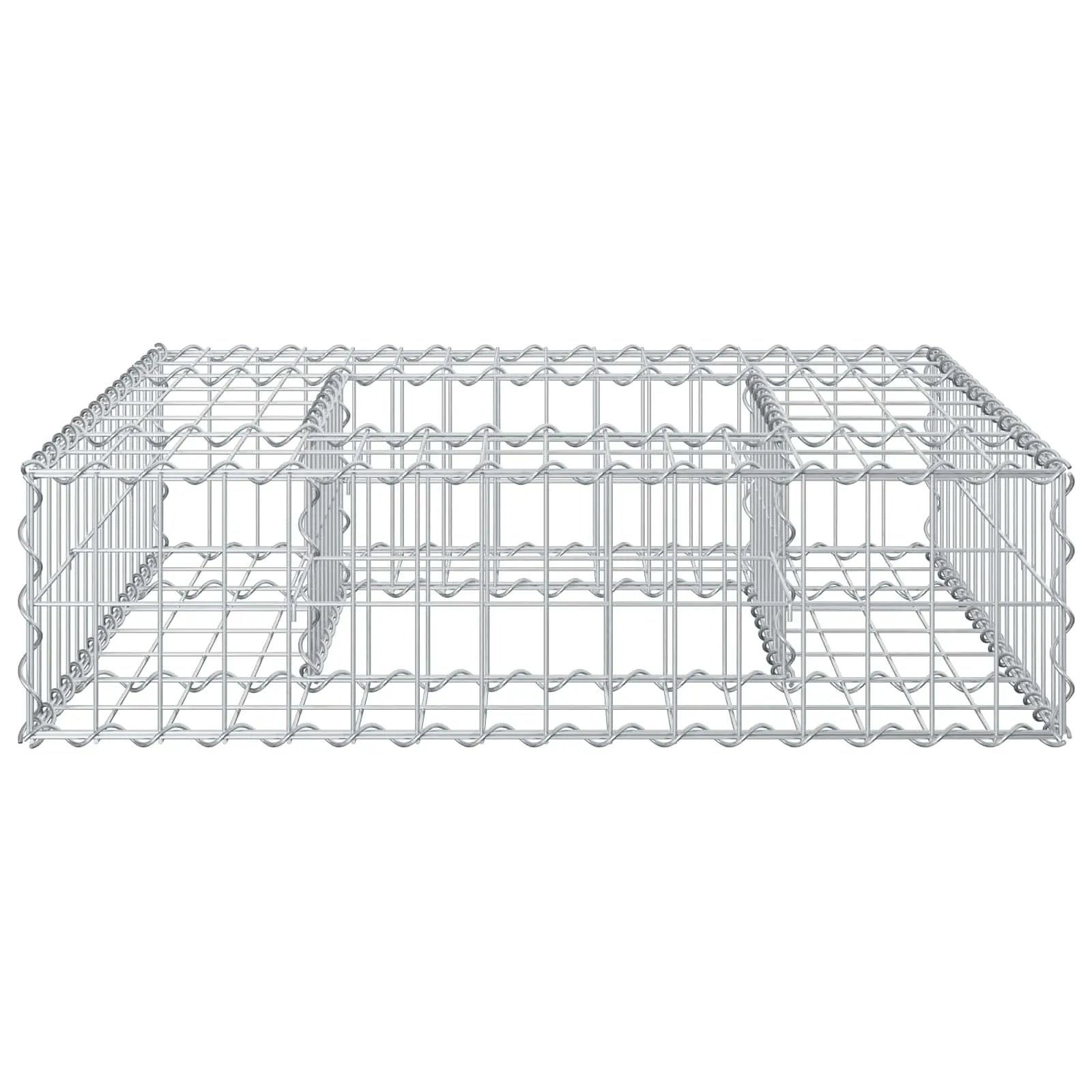 Gabionen Hochbeet Zaunpaneel 80x80x20 cm Silber