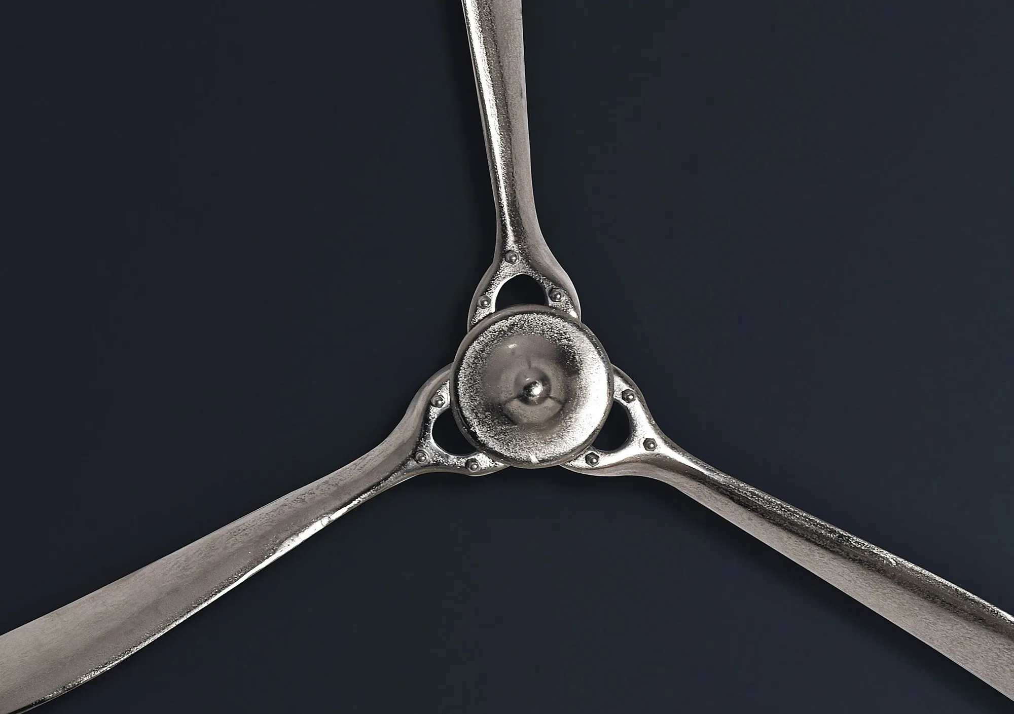 Deko Propeller 85x85 cm Silber Metall Flugzeug Wandpropeller