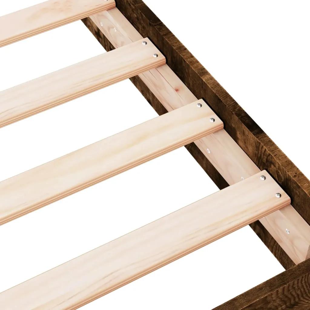 Bettgestell Räuchereiche 193x78x17 cm aus Holzwerkstoff