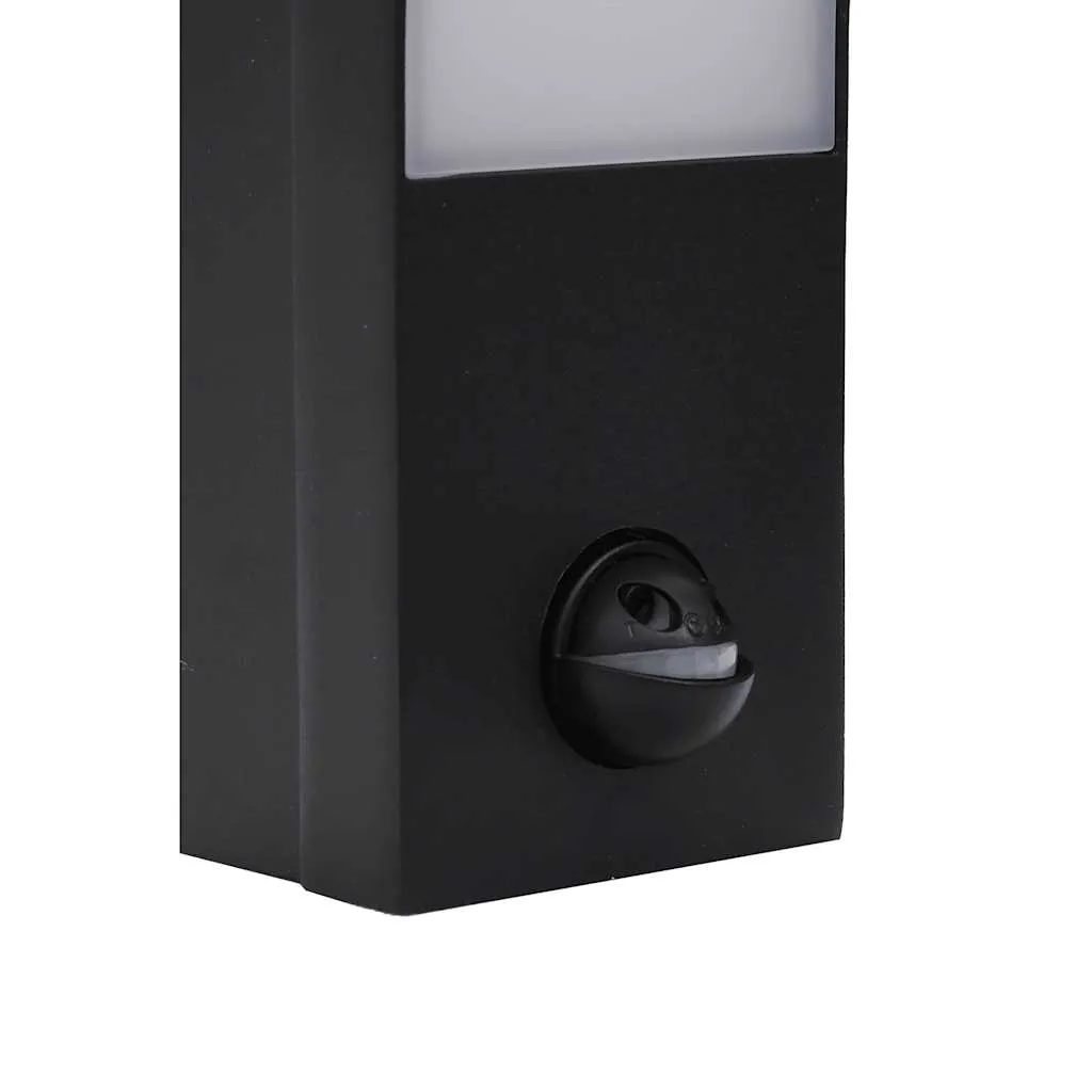 LED Außenwandleuchte Schwarz 7 x 4,5 x 23 cm mit Bewegungsmelder
