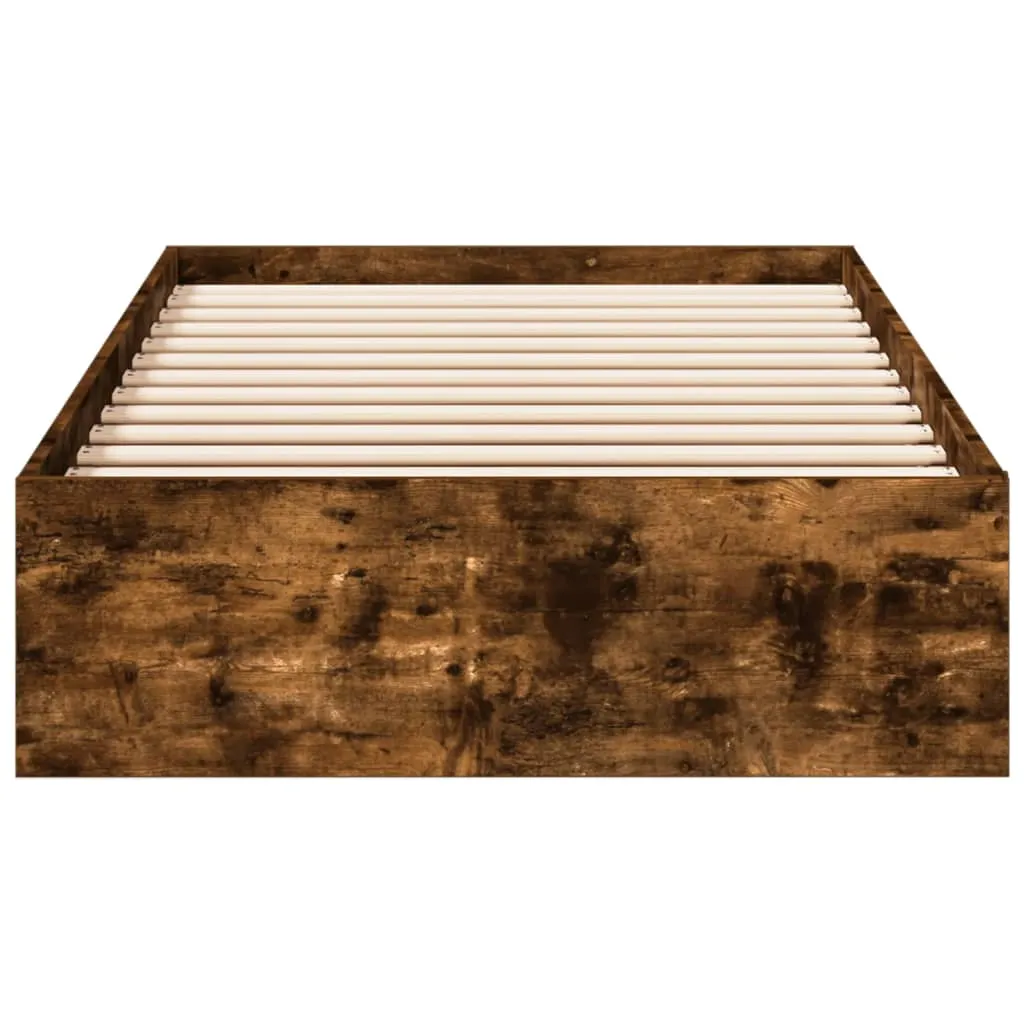 Bettgestell mit Schubladen 193x78x28 cm in Räuchereiche, Massivholz
