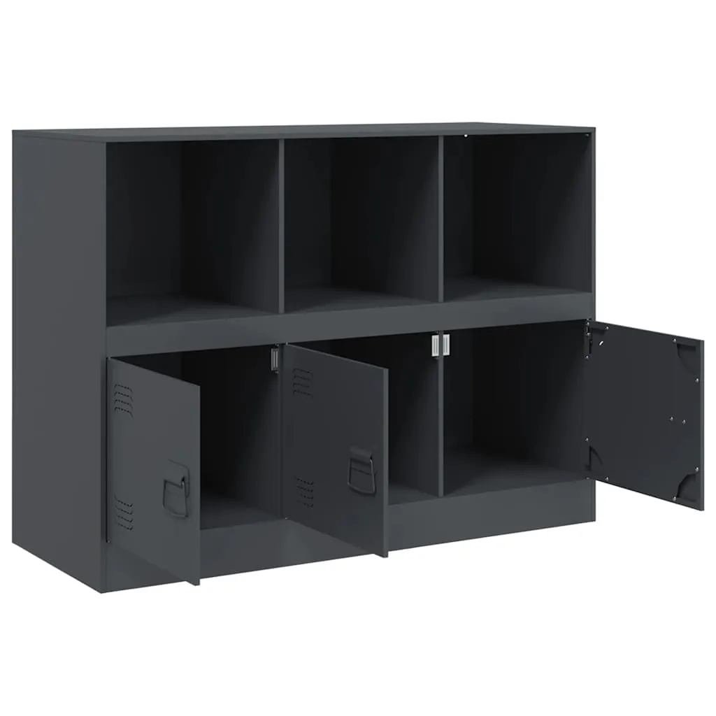 Sideboard Anthrazit 99 x 39 x 73 cm aus kaltgewalztem Stahl