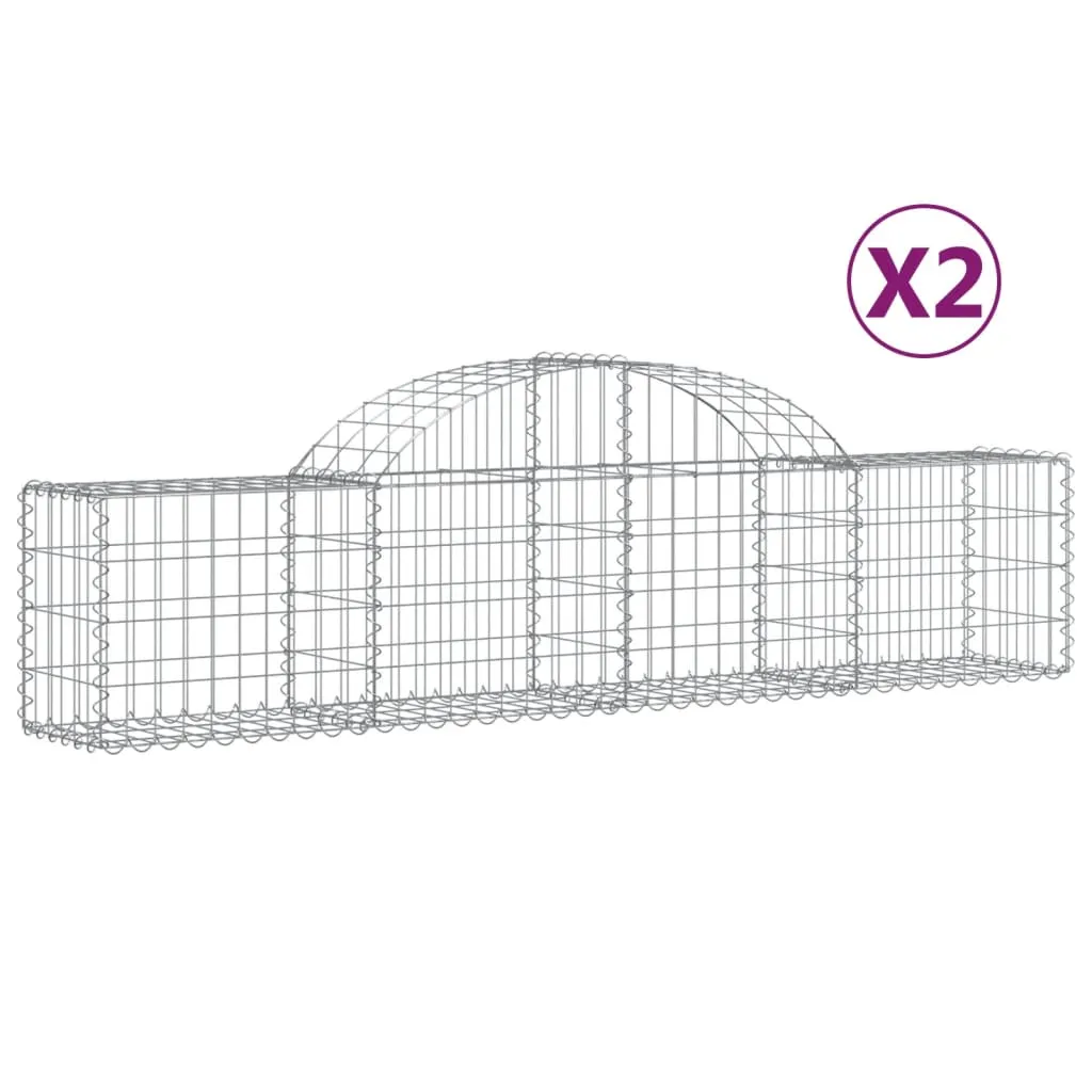 Gabionenkorb Silbern 200 x 30 x 40/60 cm