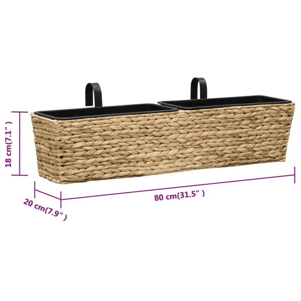 Pflanzgefäß-Set Wasserhyazinthe 80x20x18 cm mit 4 Kunststoff-Innentöpfen
