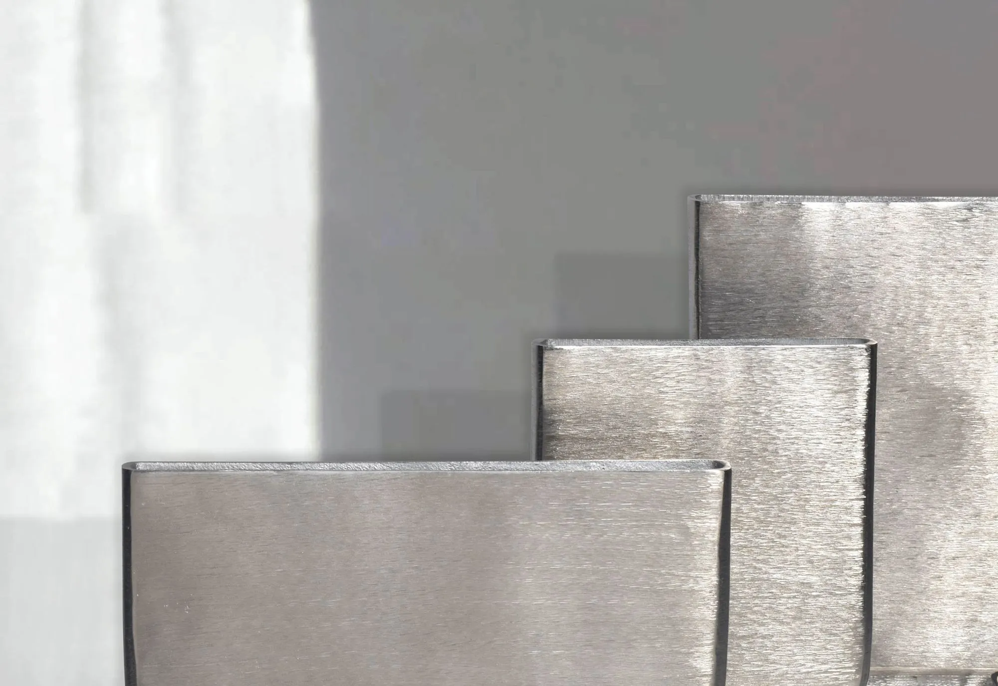 Deko Vase 3er Set Aluminium Silber Blumenvase Modern