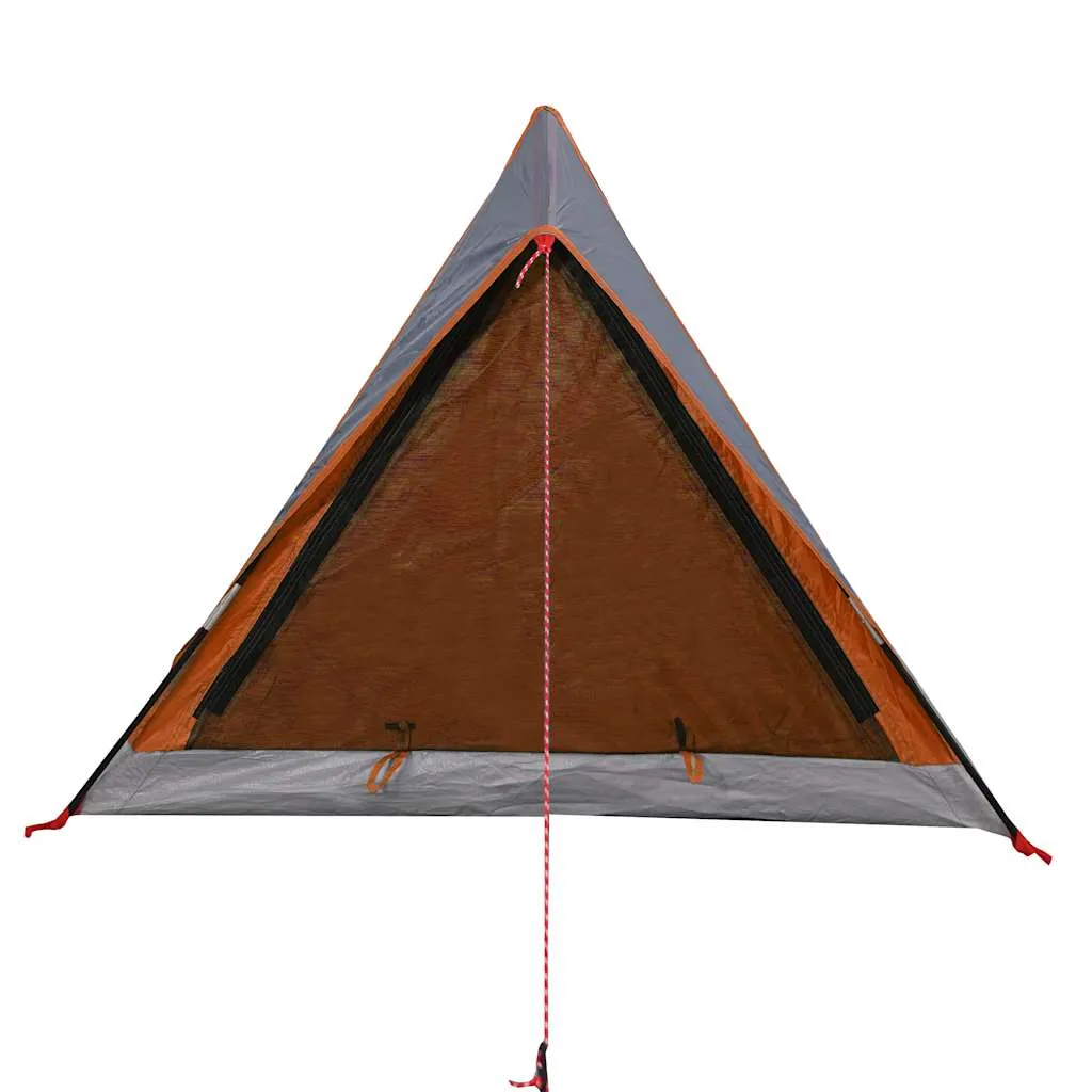 Campingzelt 200x120x88/62 cm Grau und Orange für 2 Personen