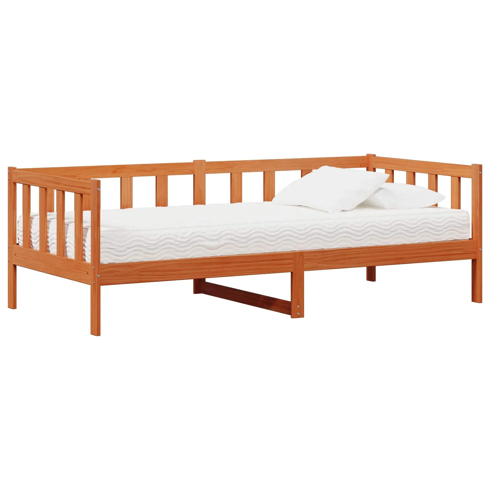 Tagesbett Massivholz 90x200 cm Wachsbraun-Weiß