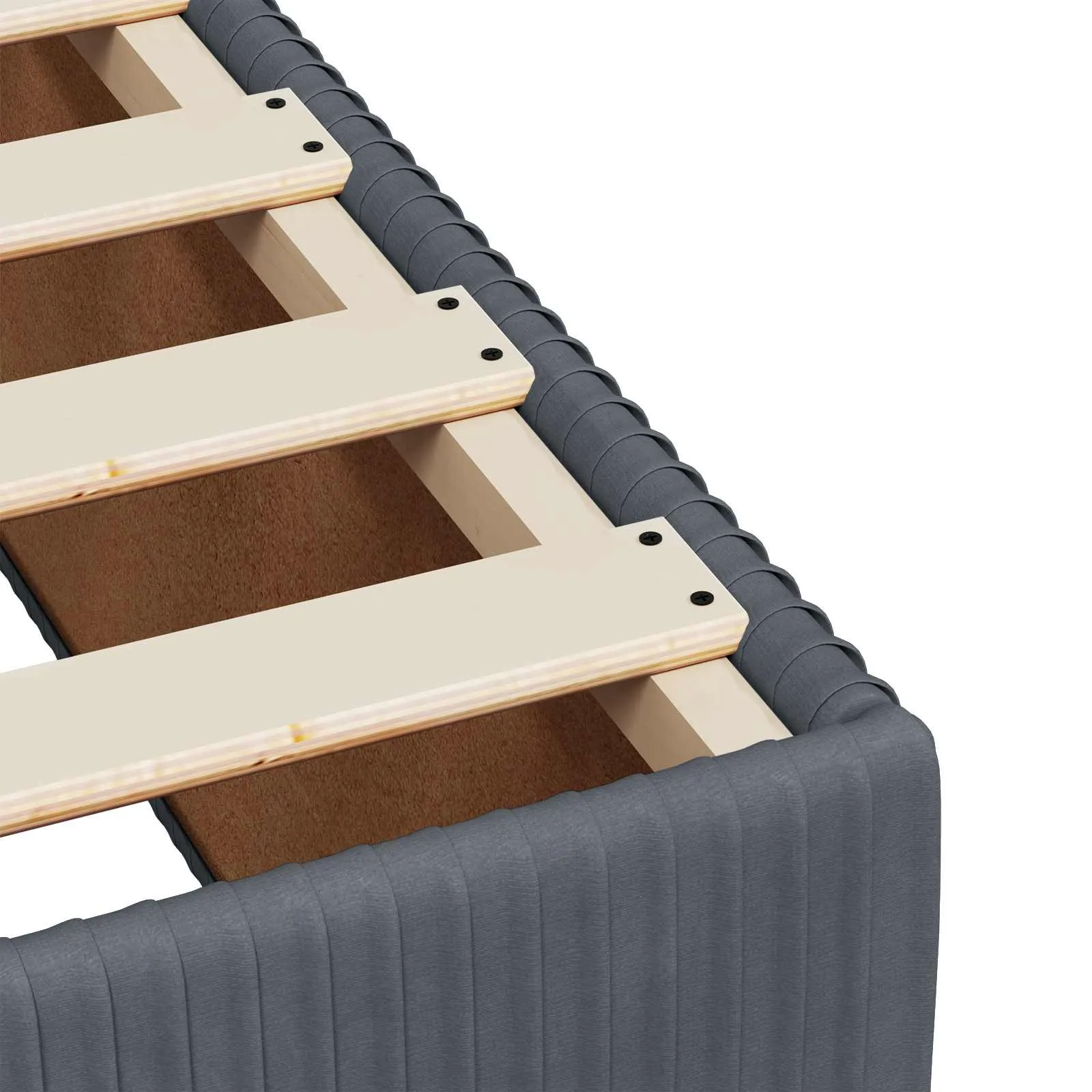 Boxspringbett Samt Dunkelgrau 140x200 cm mit verstellbarem Kopfteil