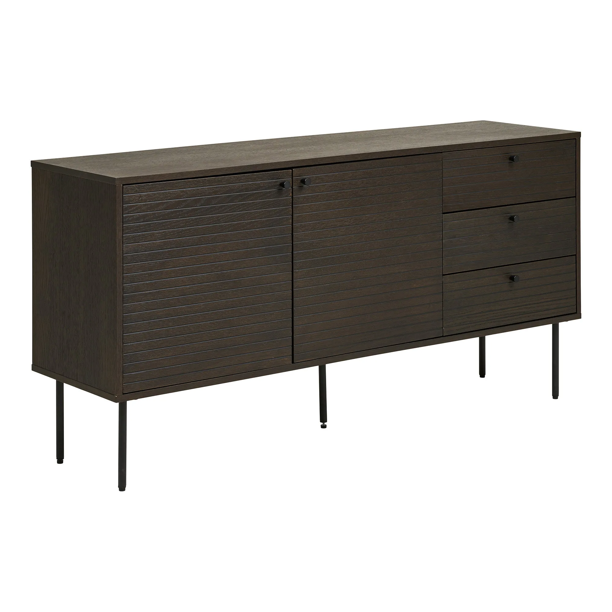 tinkaro Sideboard Kyoto Eichenfurnier, Melamin, MDF, Stahl -