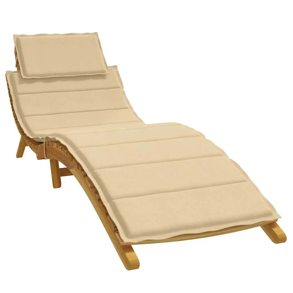 Bequeme Liegenauflage 186x58x4 cm in Melange Beige