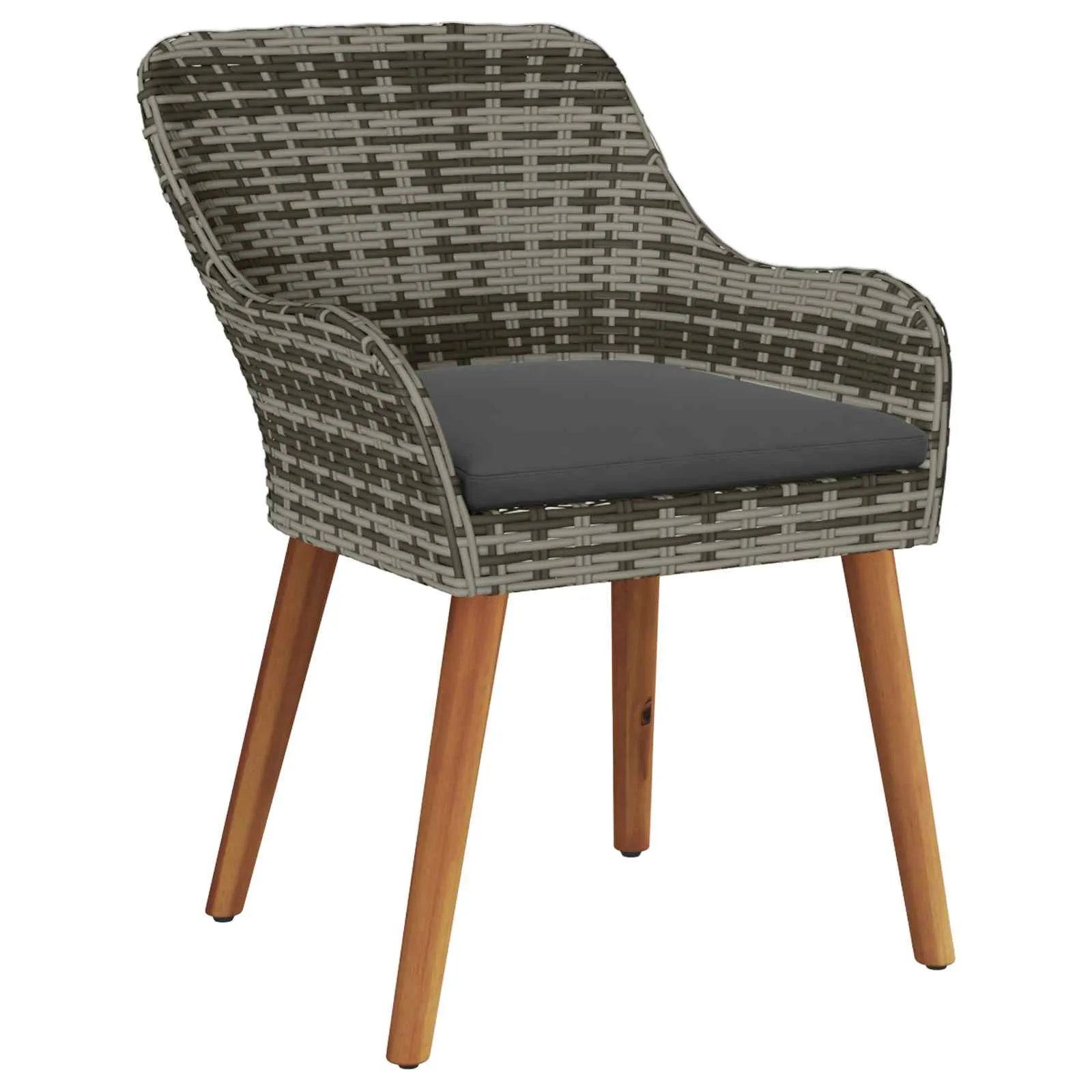 Garten-Esszimmer-Set Grau 80x80x74 cm für 4 Personen