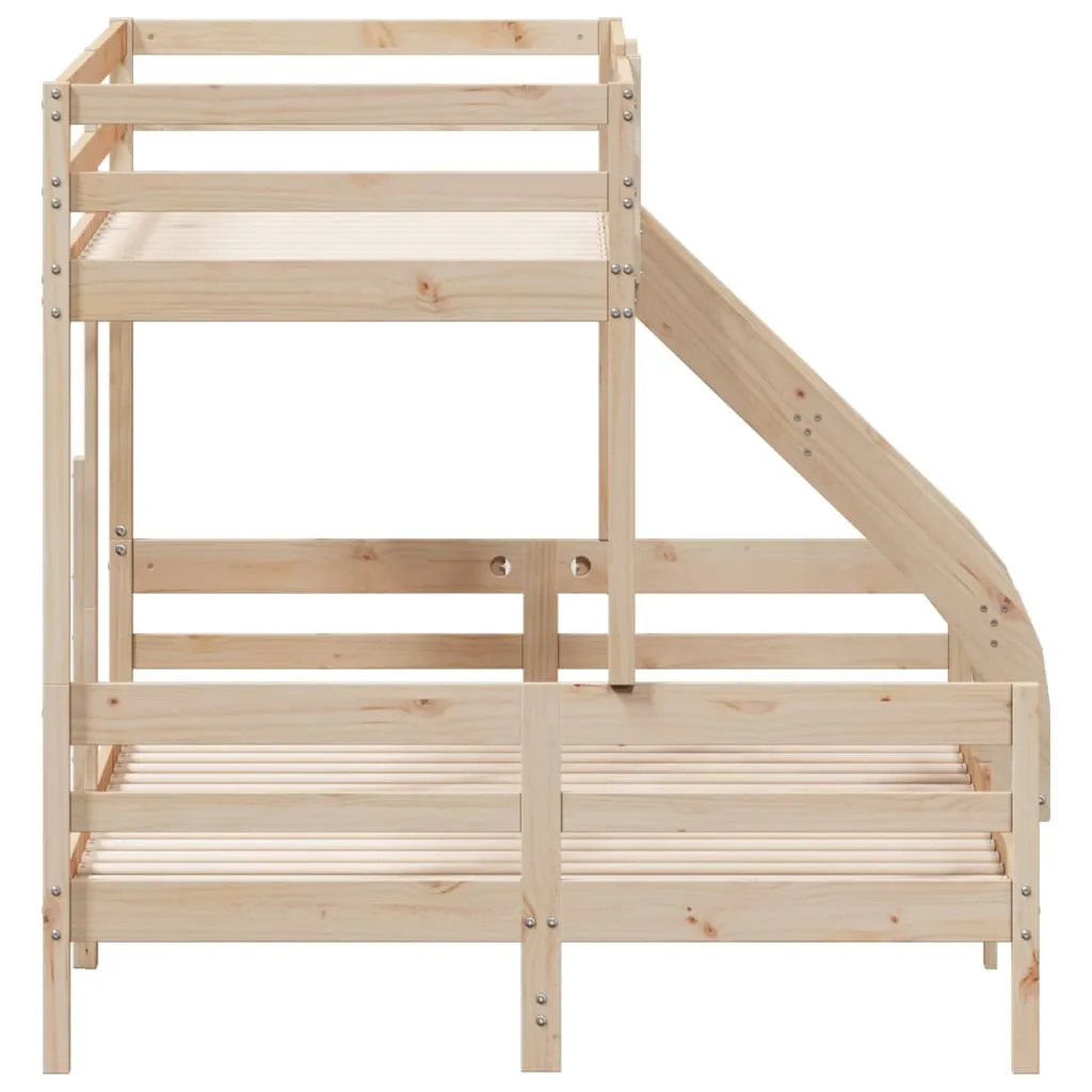 Etagenbett aus massivholz 207x145,5x145 cm naturfarben