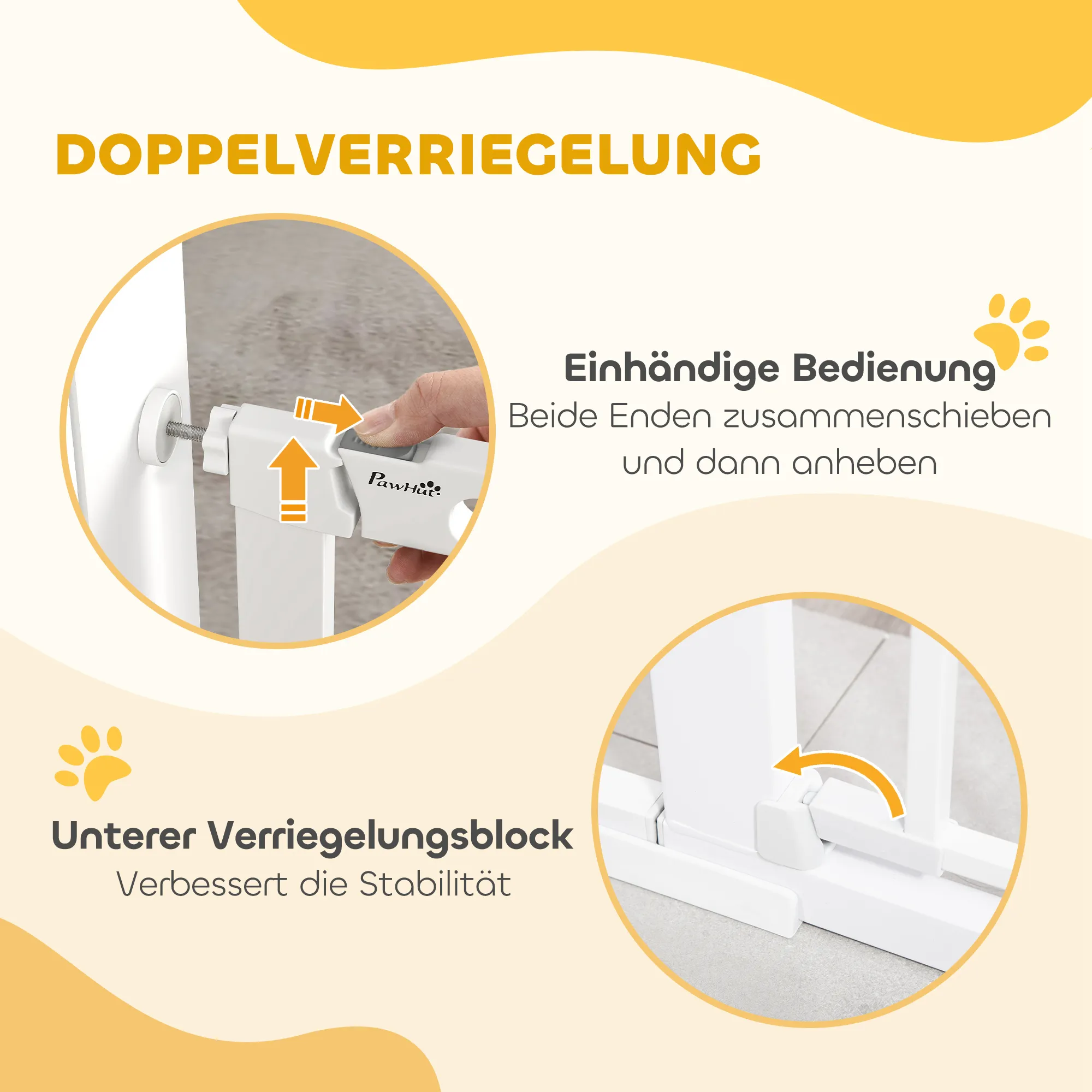 Hunde Absperrgitter Metall Weiß 75-131 x 76 cm mit Klemmbefestigung