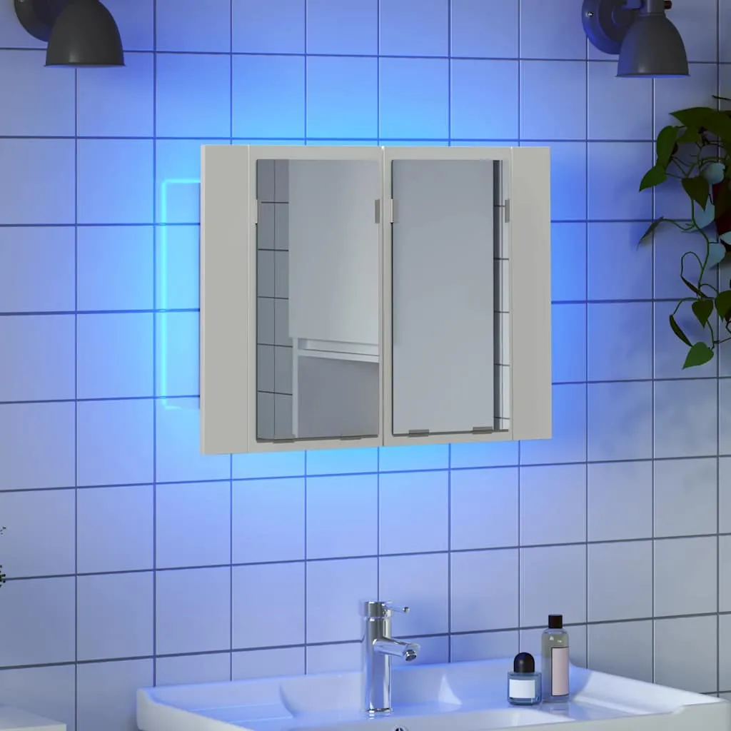 LED-Spiegelschrank Weiß 60 x 12 x 45 cm mit RGB-Licht