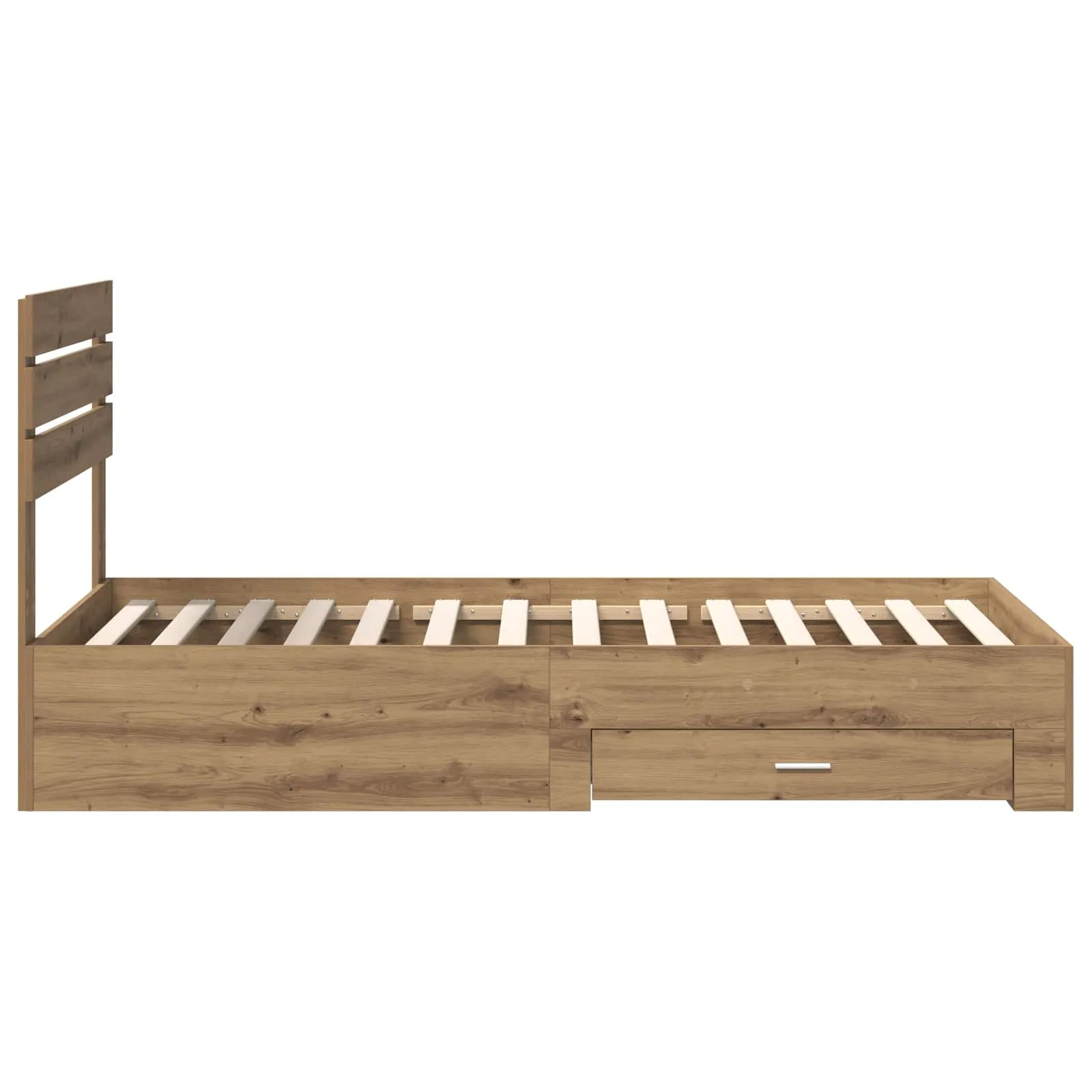 Bettgestell mit Schubladen und Kopfteil Massivholz 90-100 cm