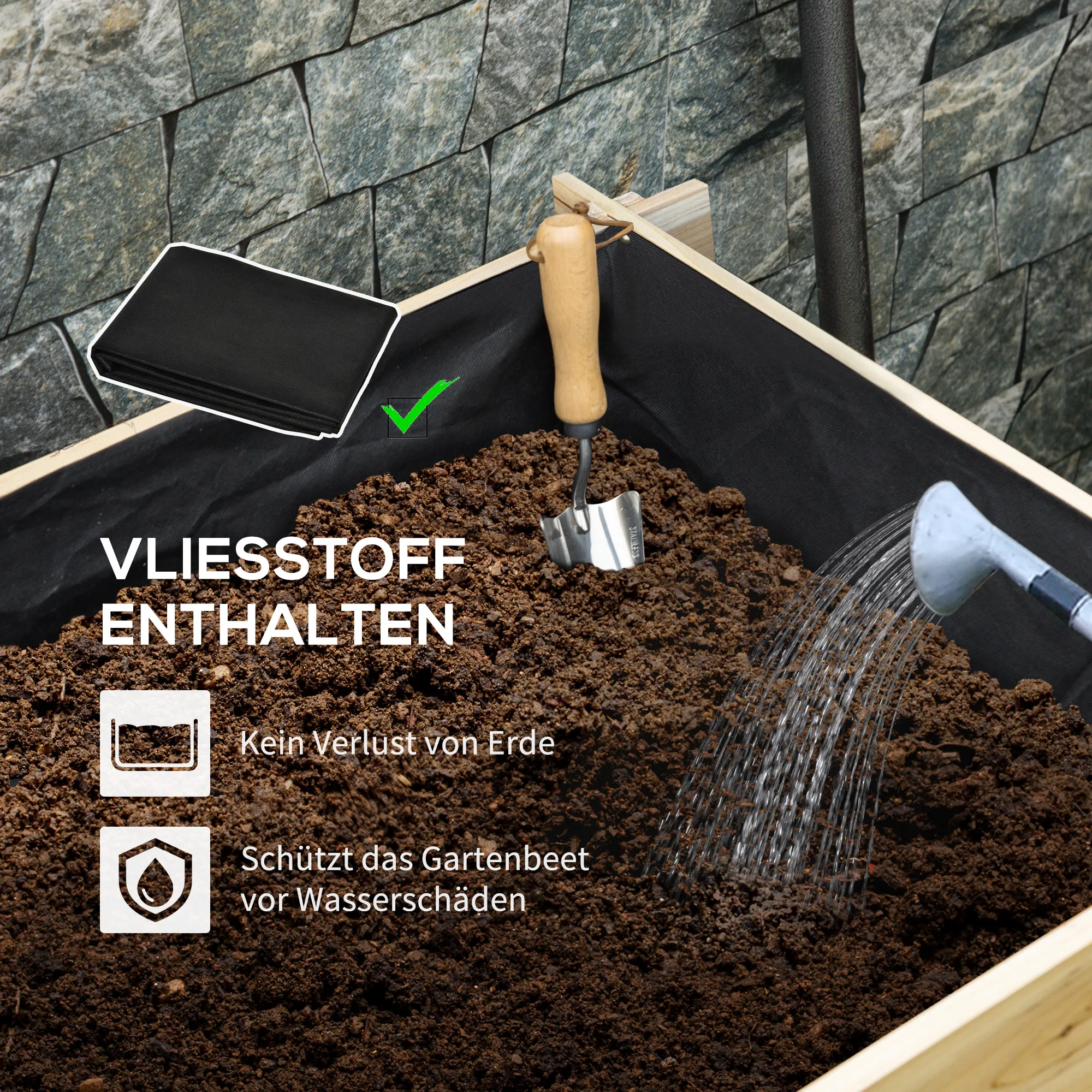 Hochbeet Naturholz 93L x 93B x 35H cm mit 5 Pflanzfächern
