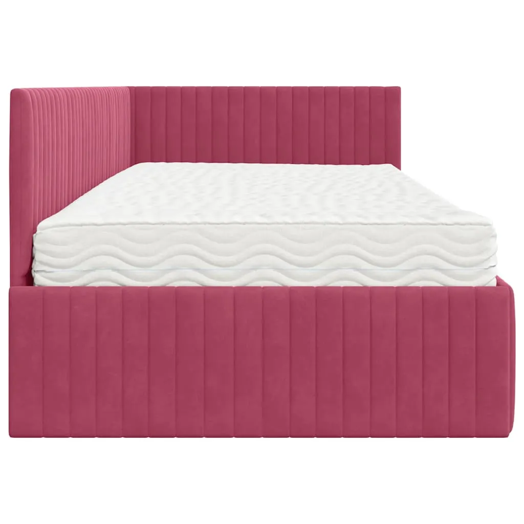 Eckbett mit Matratze 204 x 104 x 72 cm Grün