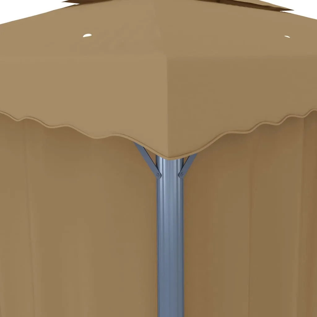 Eleganter Pavillon 4 x 3 m in Taupe mit Doppeldachdesign