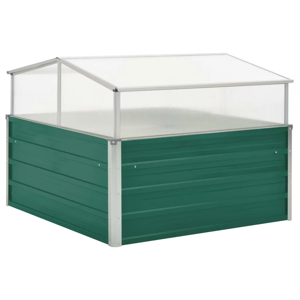 Gartenhaus Gewächshaus 100x100x77 cm Grün mit Aluminiumrahmen und verzinktem Stahl