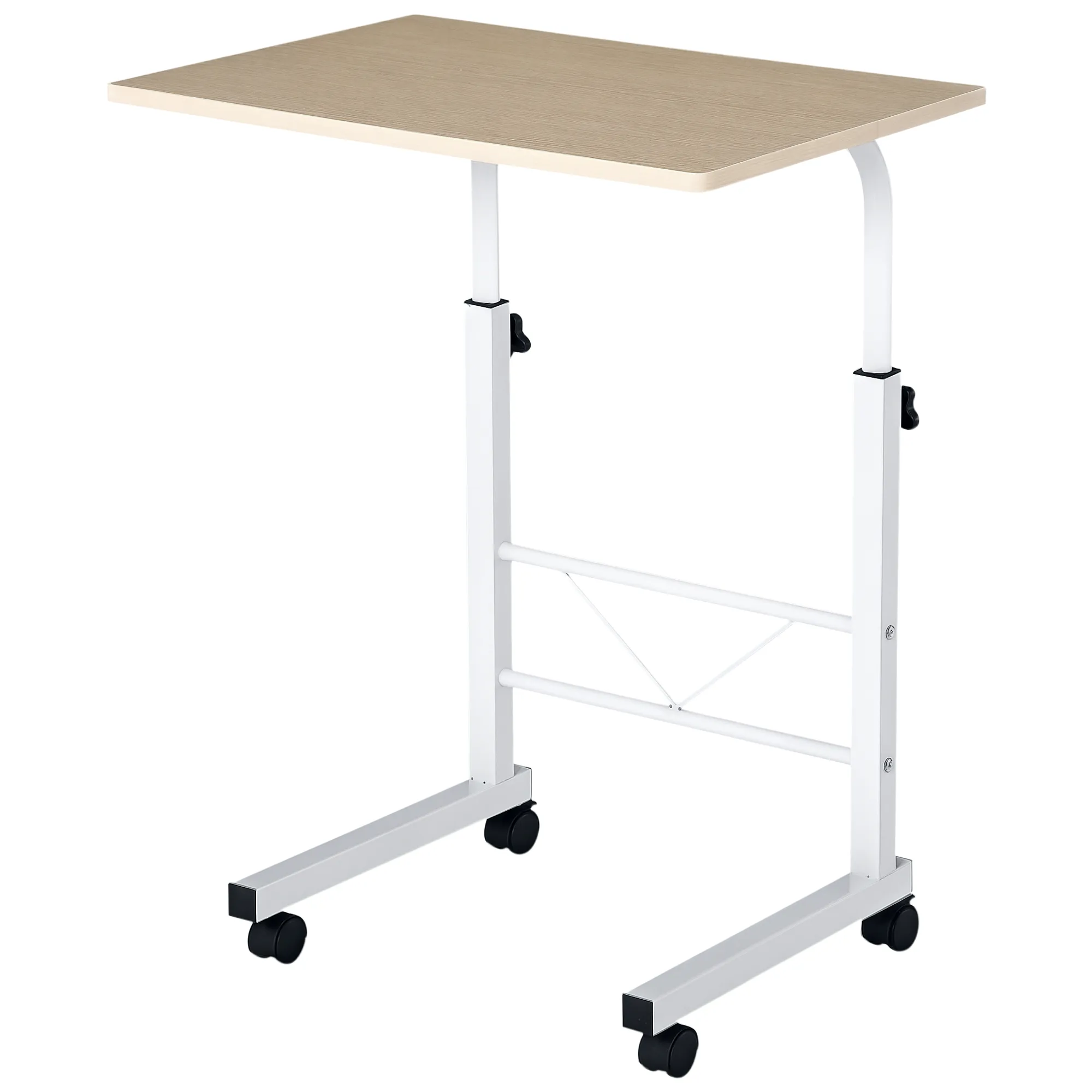 Beistelltisch C-Form 60B x 40T x 68-78H cm in Weißer Ahornfarbe