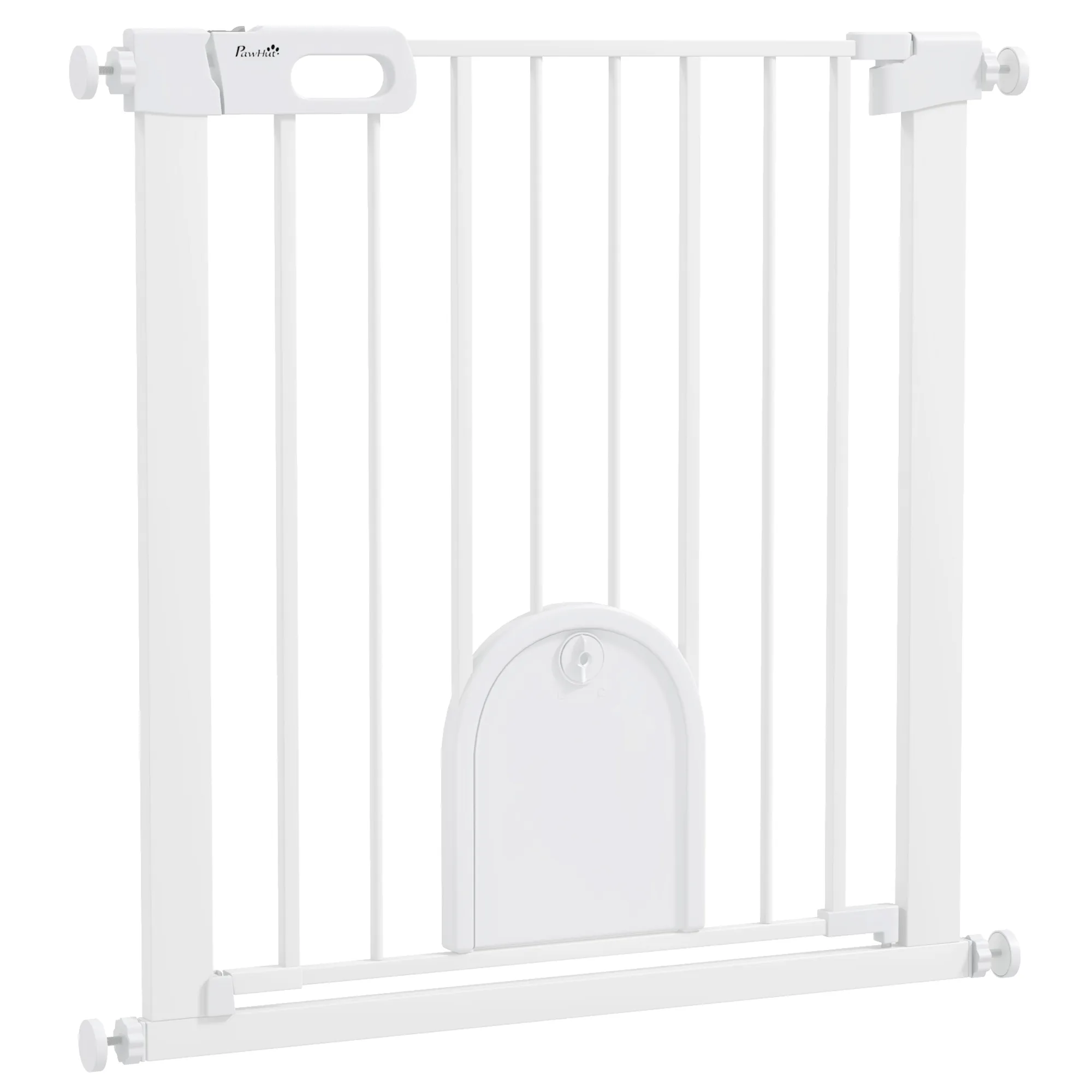 Treppenschutzgitter für Haustiere aus Stahl, 75-82 cm, Weiß