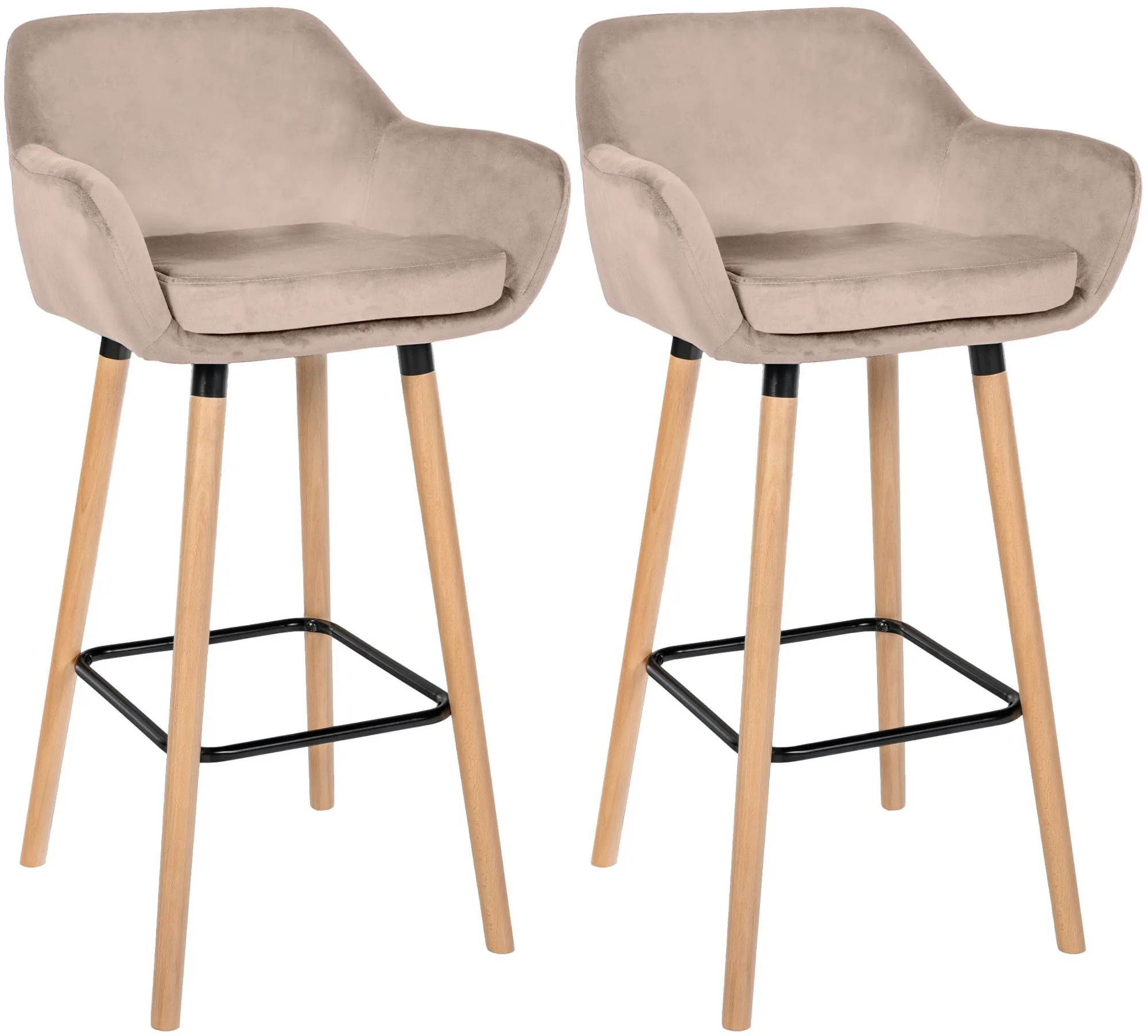 Barhocker Grant Set 2-teilig 99x55x46 cm hellgrau