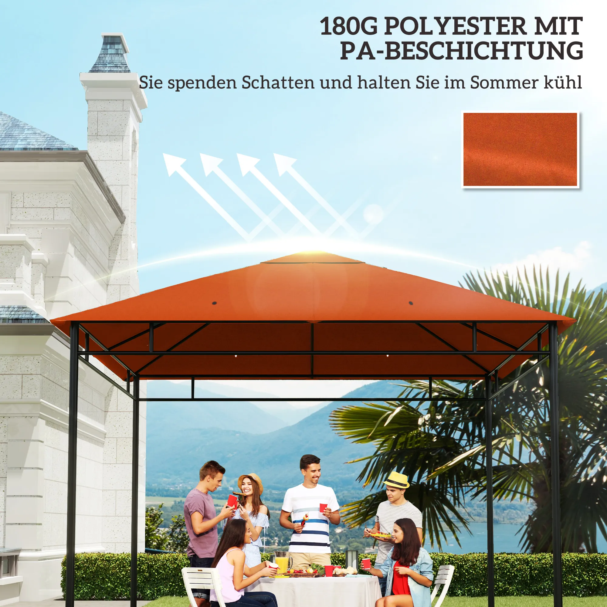 Ersatzdach für Pavillon 298L x 295B cm in Orange