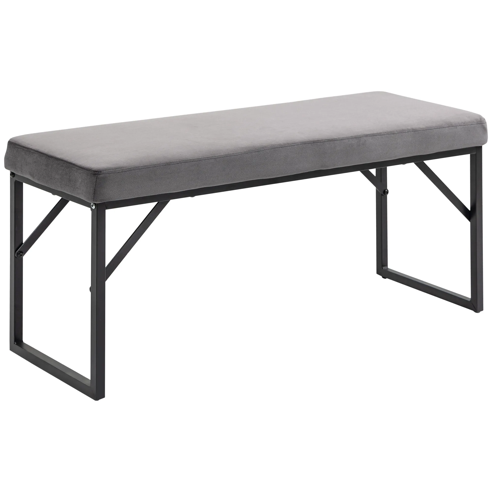 Elegante Sitzbank Dunkelgrau 100L x 35B x 47H cm