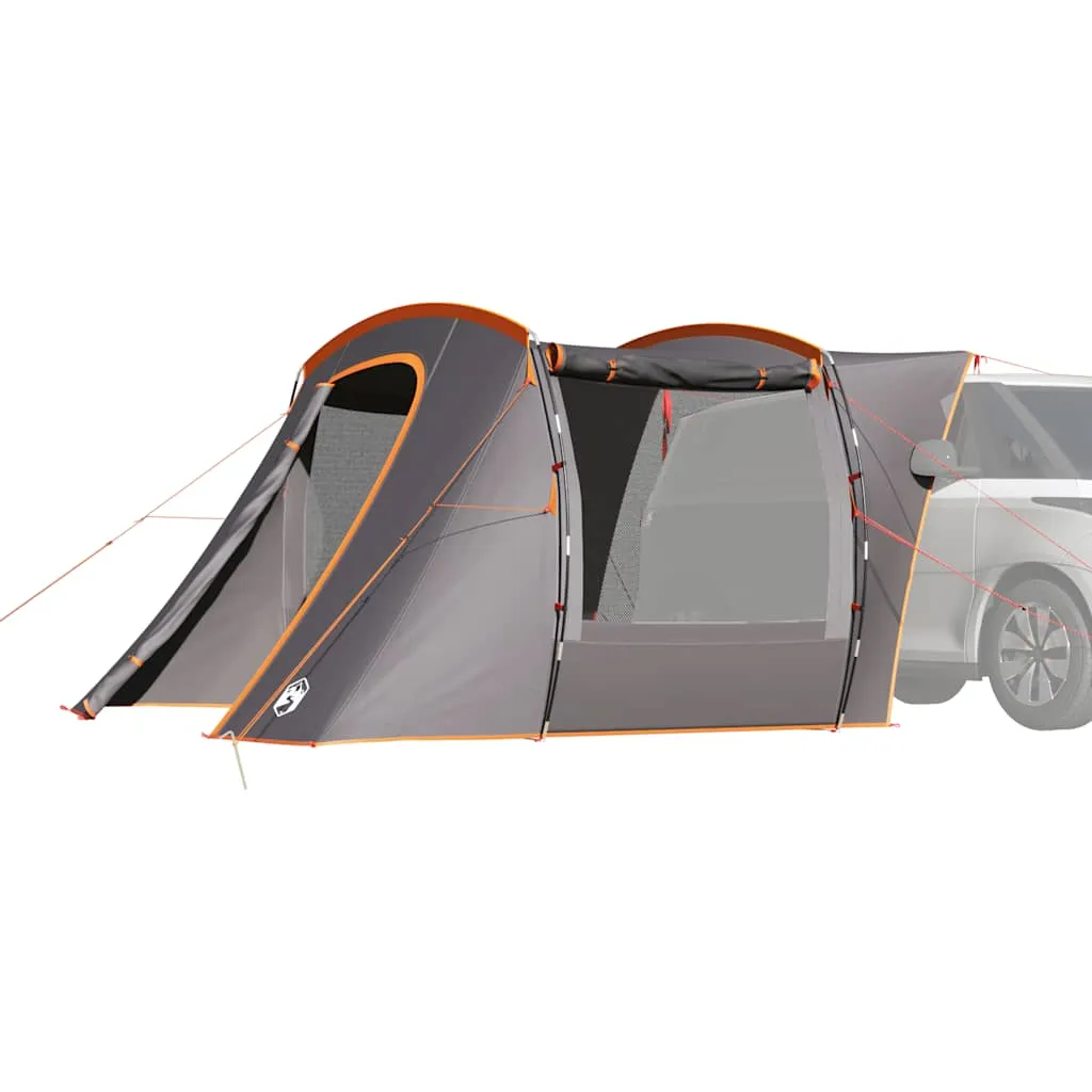 Autozelt 335x352x217 cm Grau und Orange wasserdicht mit Tragetasche