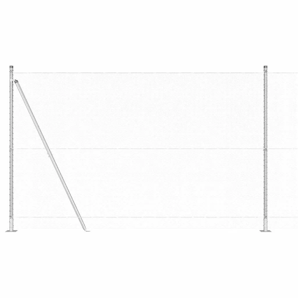 Outdoor-Hexagon-Zaun mit Betonbasis 25 x 1,4 m Silber Netz
