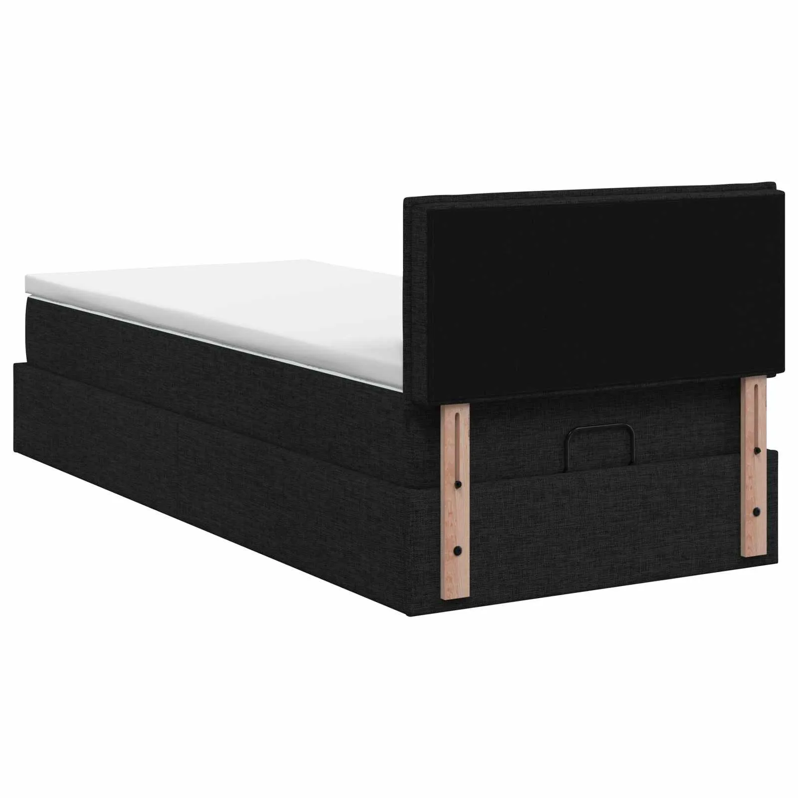 Ottomanbett mit Matratze 80x203x88 cm Schwarz
