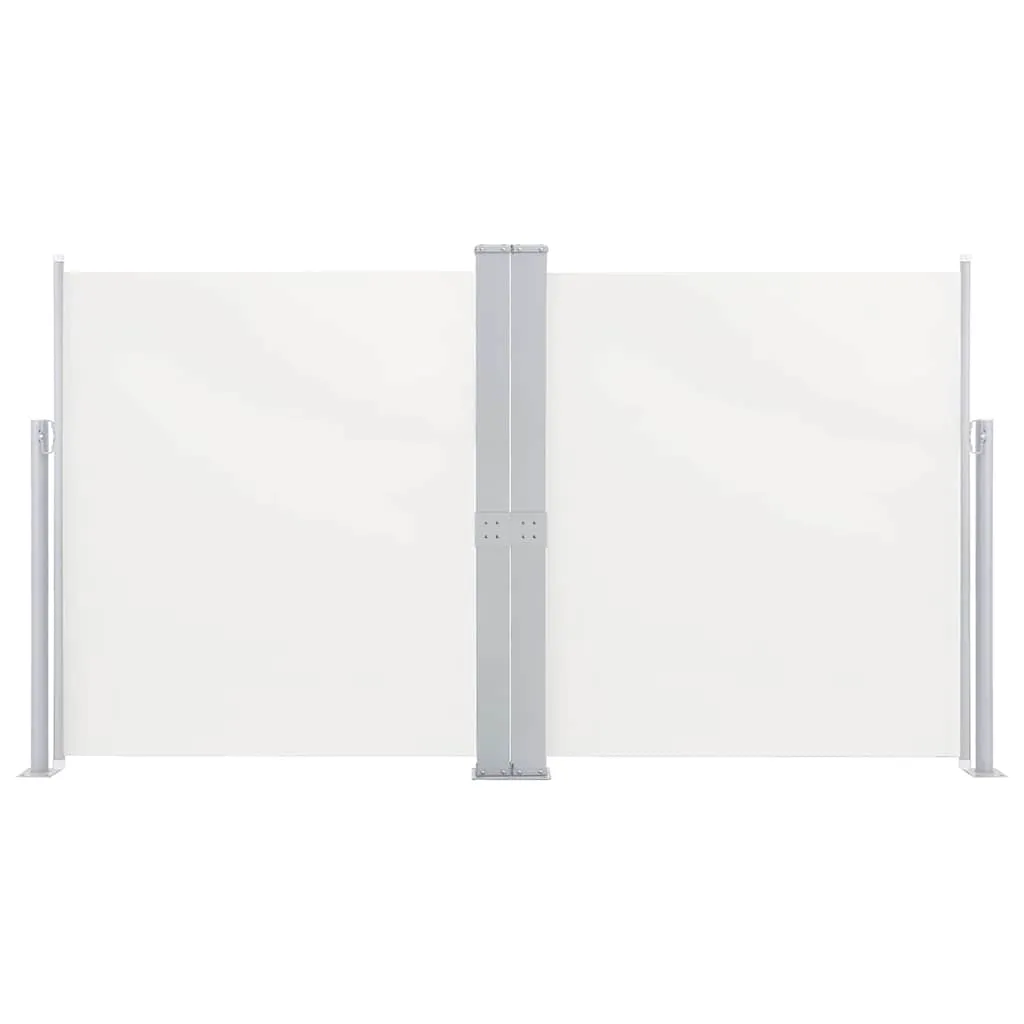 Doppelte Seitenmarkise 170 x 0-600 cm in Creme und Grau
