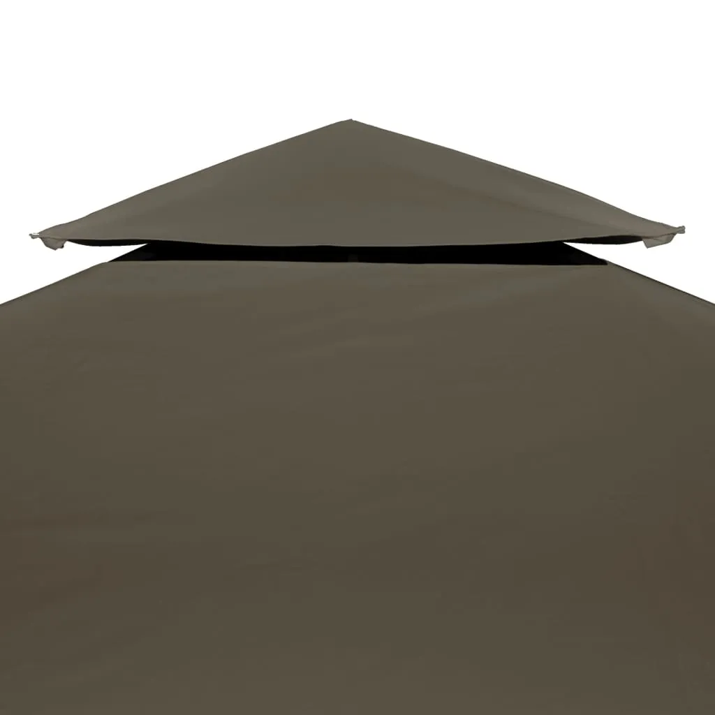 Pavillon Ersatzdach 4x3 m Taupe mit PVC-Beschichtung und Kaminabzug